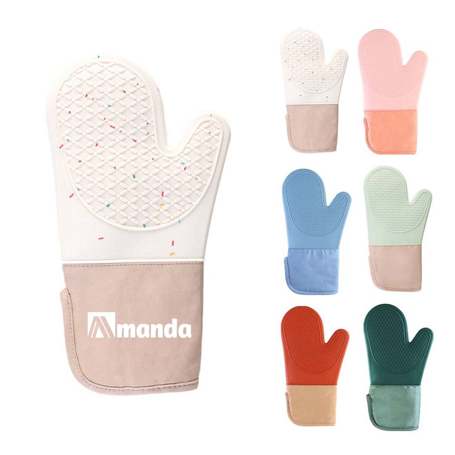 Thickened Non-Slip Microwave Silicone Insulated Oven Mitts 2