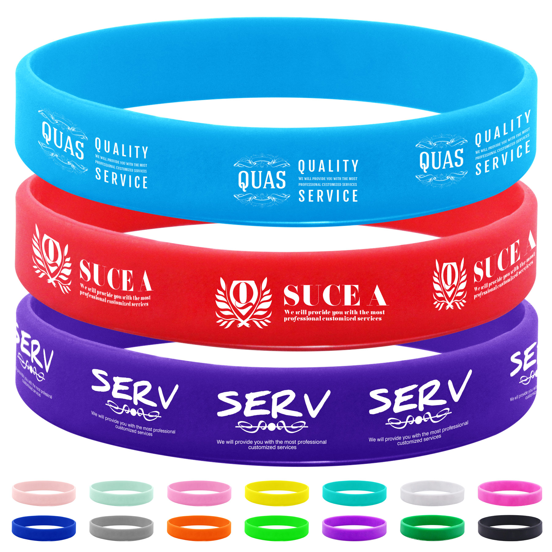 Screen Printed Silicone Wristband With Low Minimum Order Quantity 7