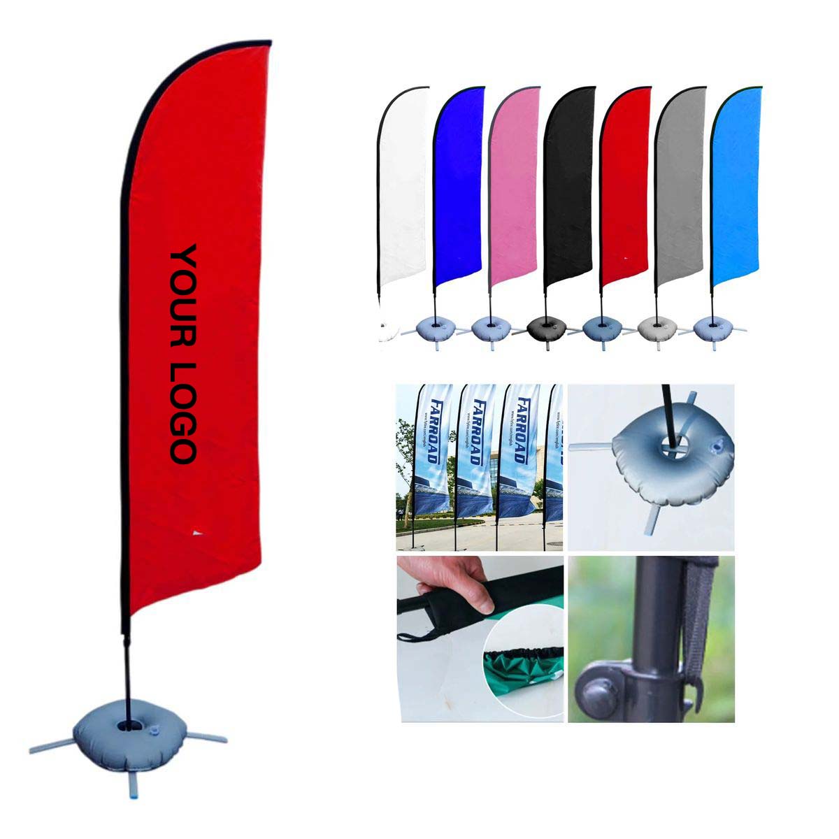 Durable Feather Flag with Full Color Branding Surface 2