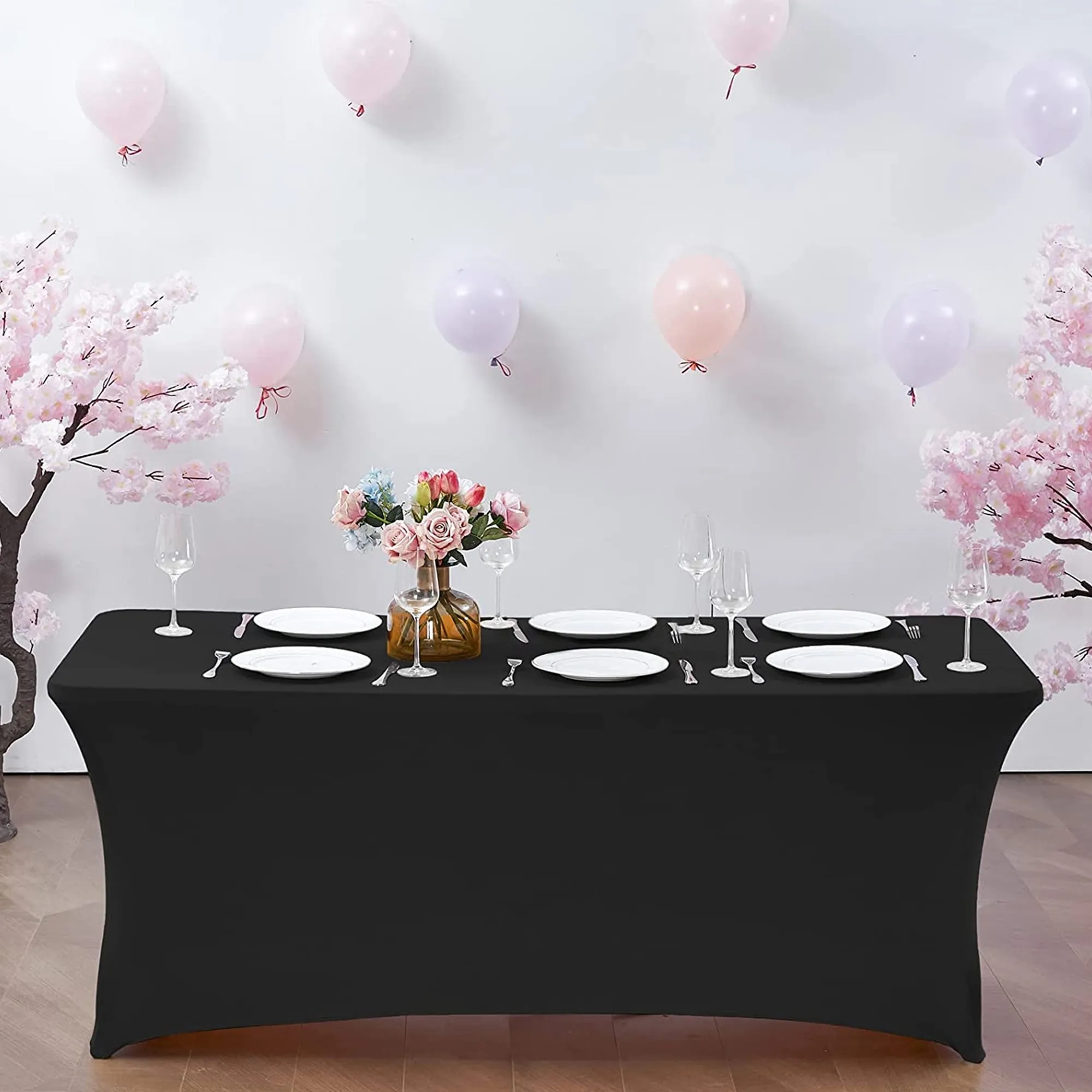 MOQ 1pcs 6 Feet Solid Color Stretch Envelops The Tablecloth 2