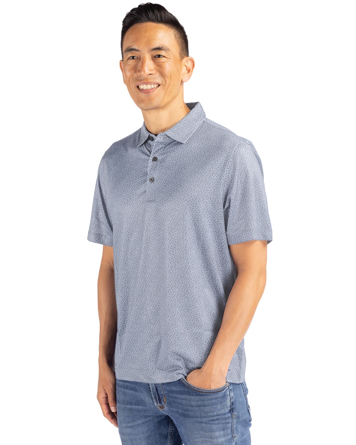 Cutter & Buck Pike Recycled Pebble Print Mens Polo 33