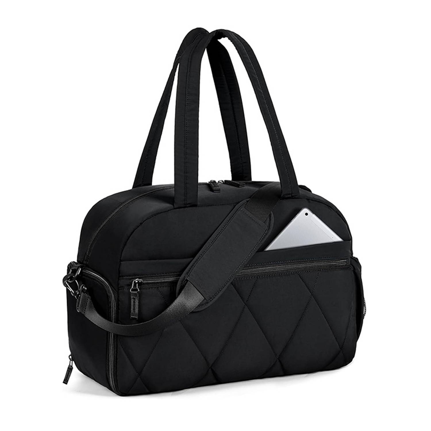Puffer Nylon Gym Duffel Bag w/ Shoe Compartment 4