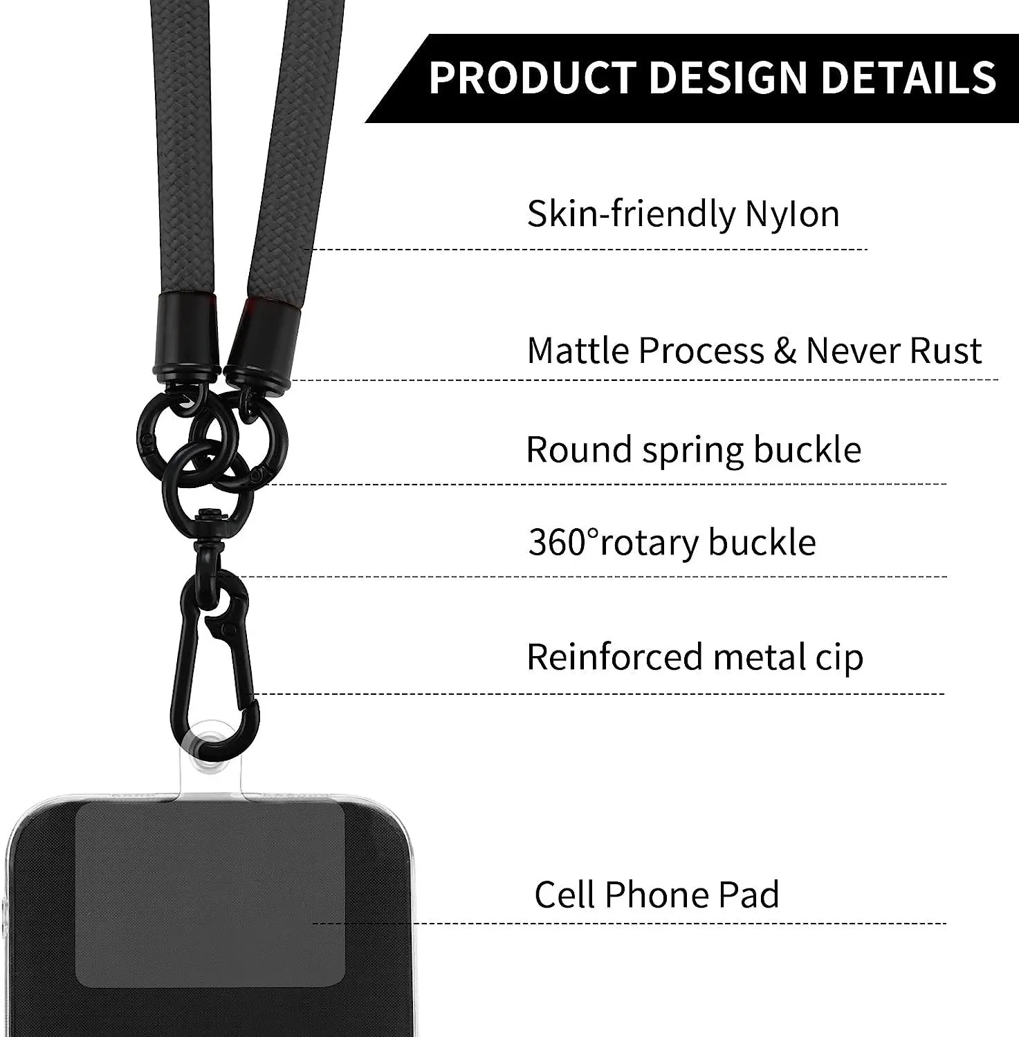Cell Phone Camera Backpack Crossbody Lanyard 4