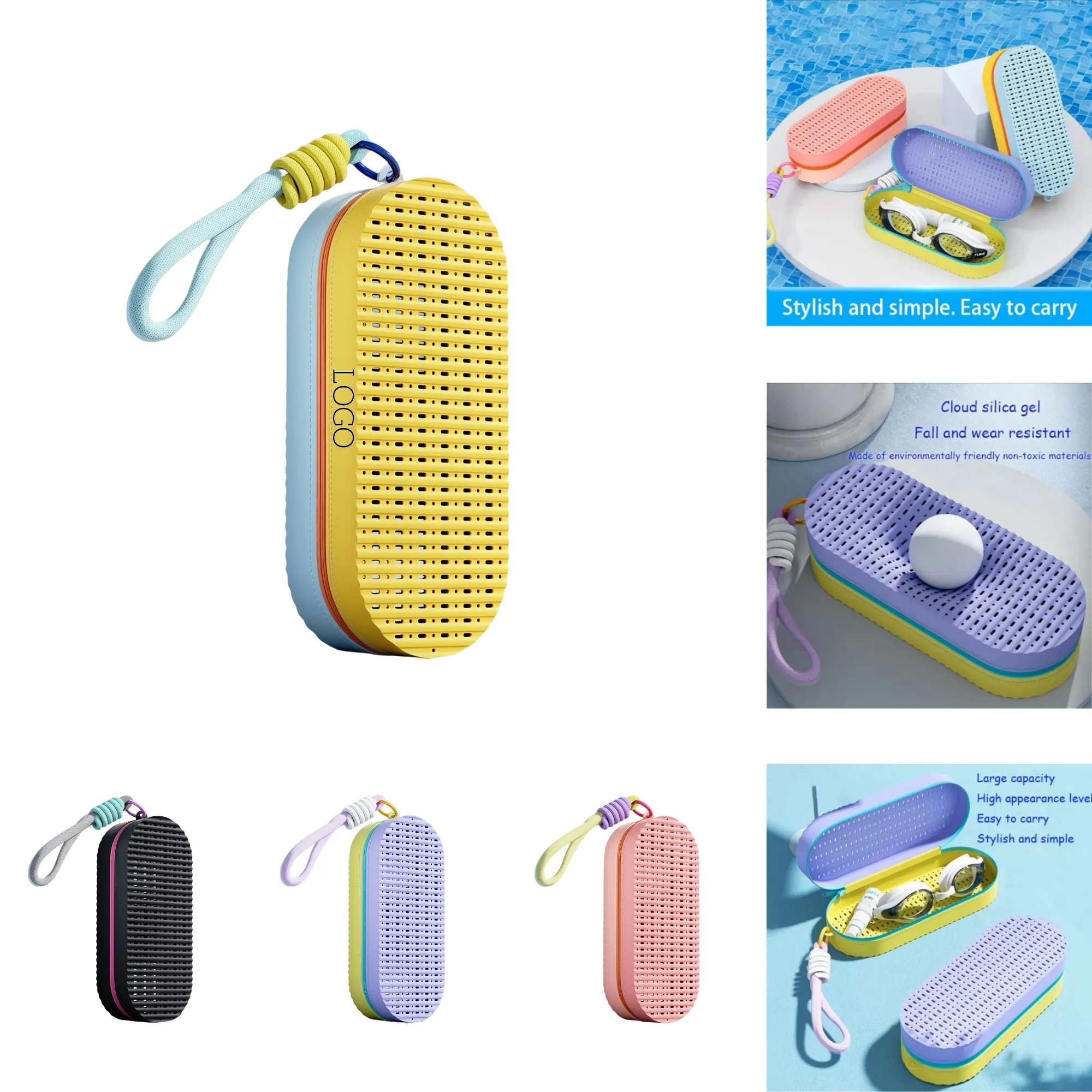 Soft Swim Goggle Case with Drain Hole 4
