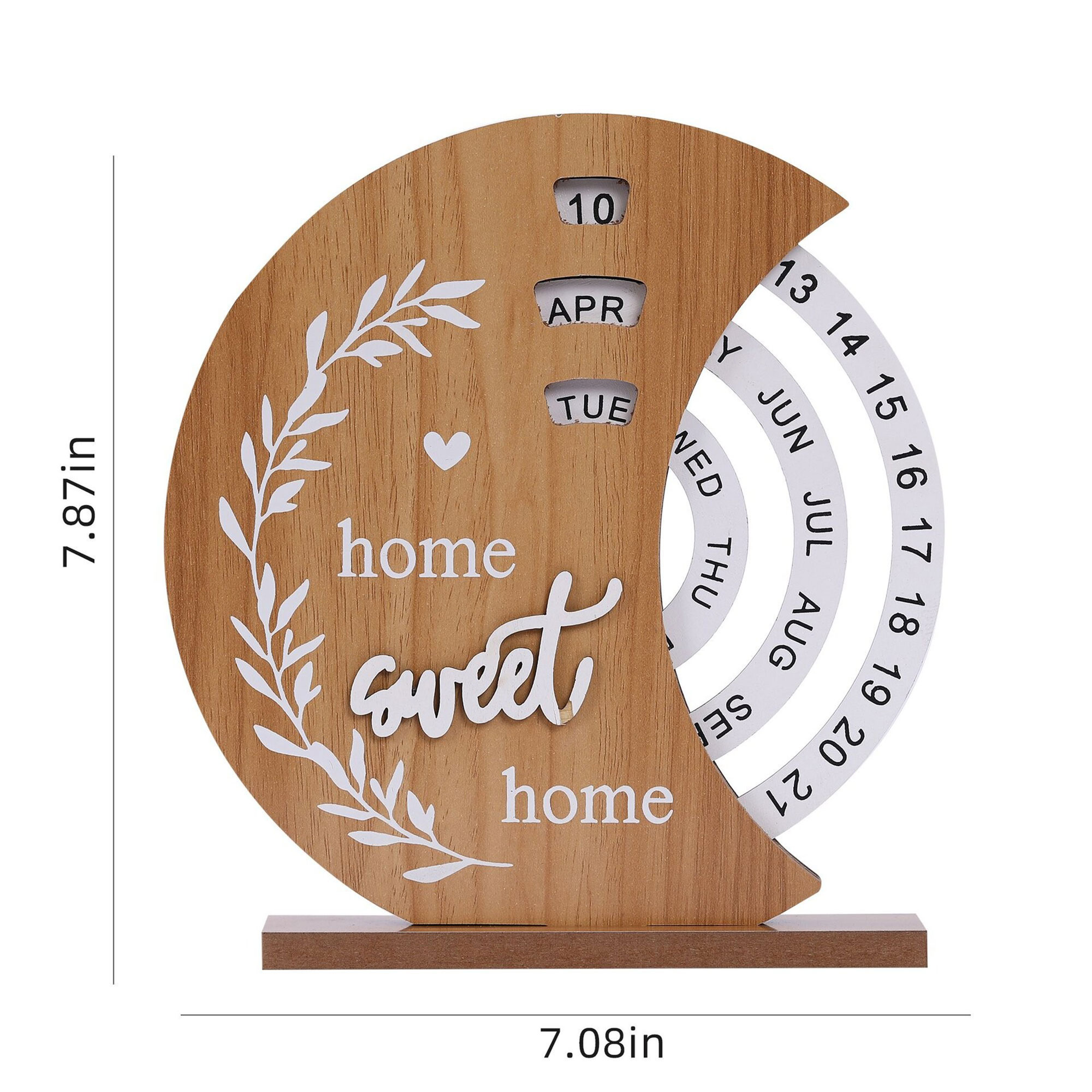 Wooden Perpetual Calendar Desk Home Decor 1