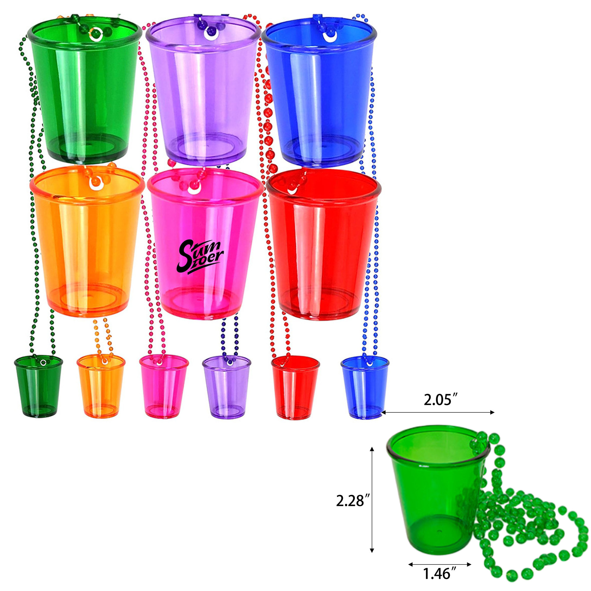 2oz Beaded Plastic Chain Cup 2