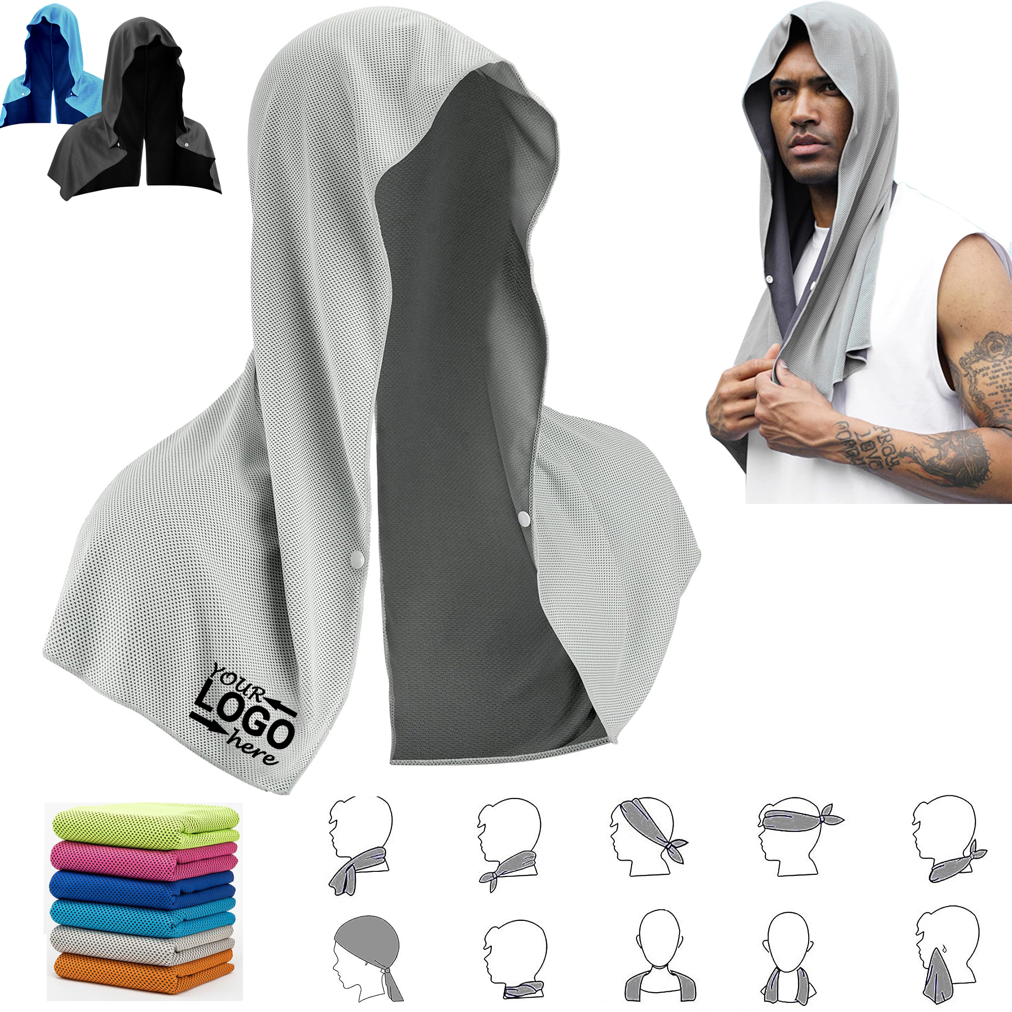 Absorbent Quick Cooling Hoodie Towel 2
