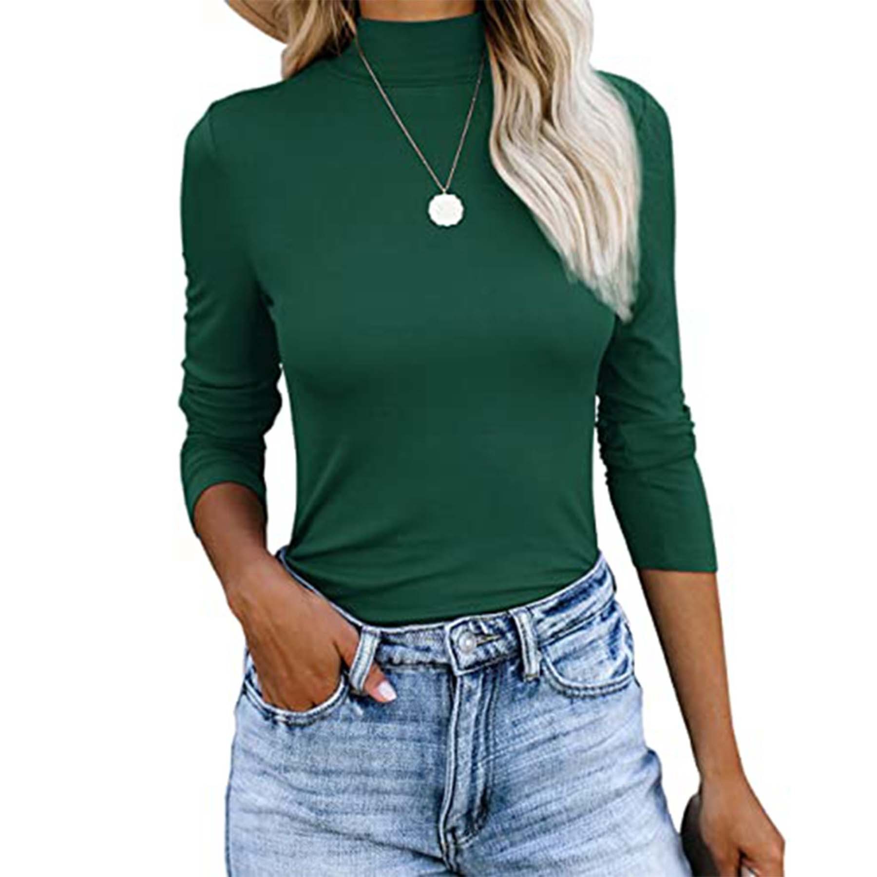 Womens Turtleneck Long Sleeve Shirt 4