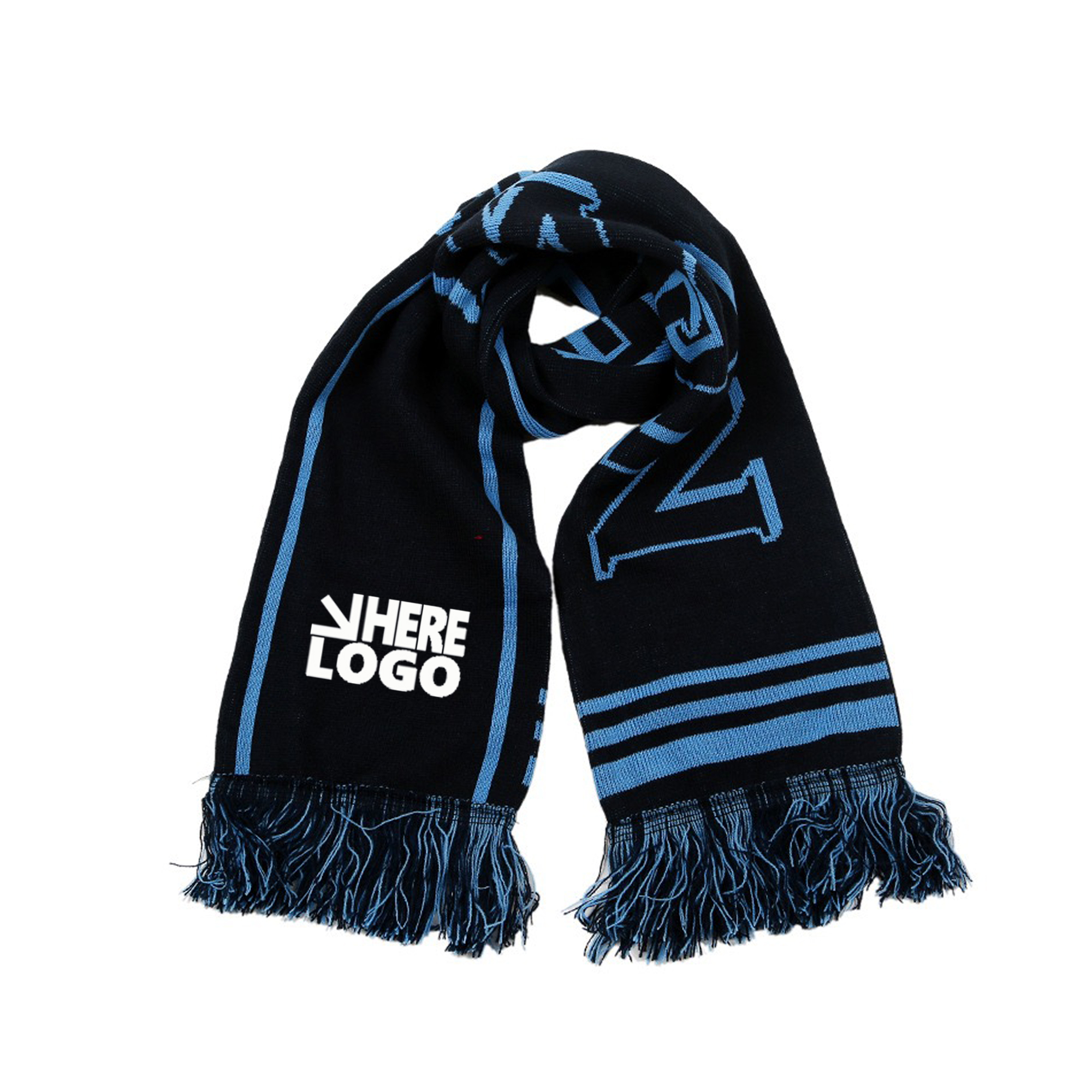 Custom Double-Sided Logo Acrylic Knit Scarf 1