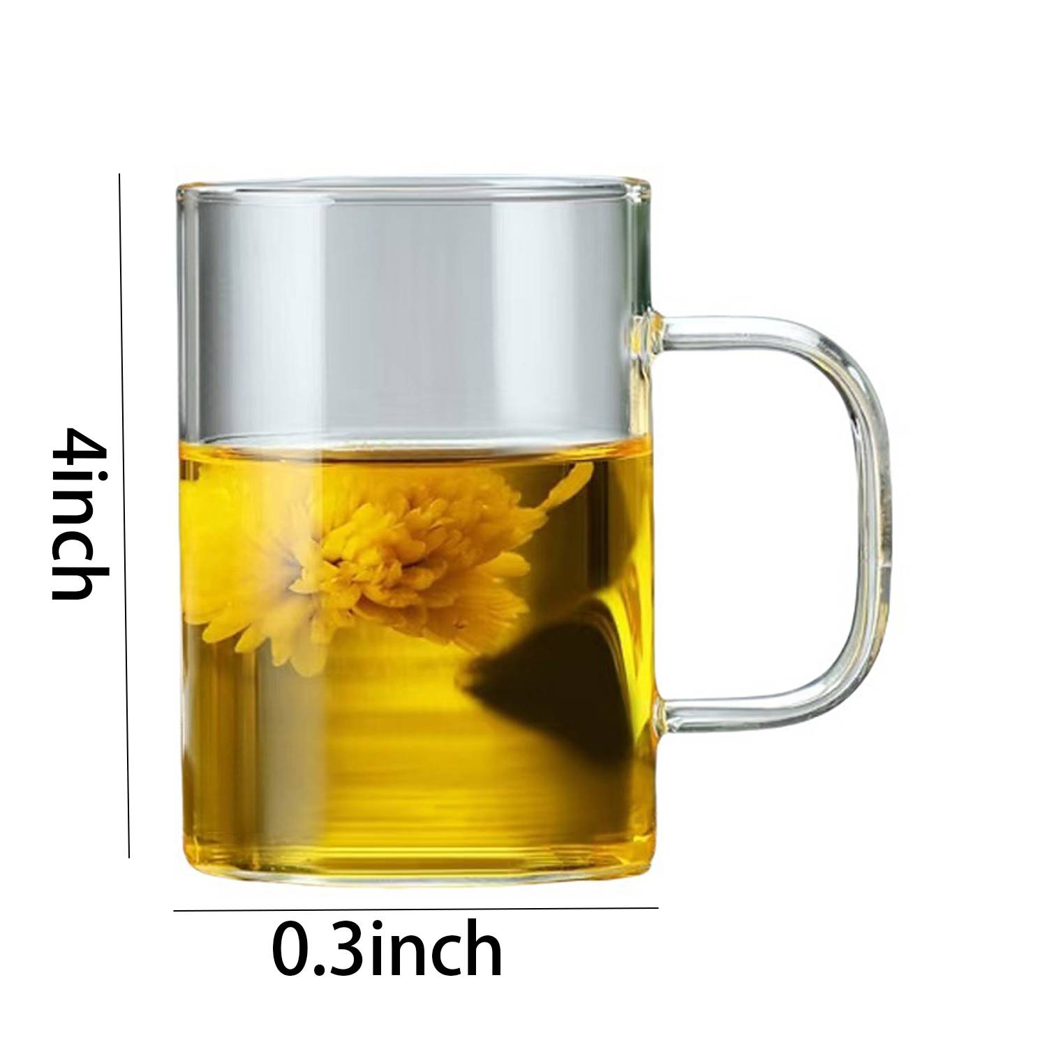 12oz Colorful Handle Heatproof Glass Mug 4