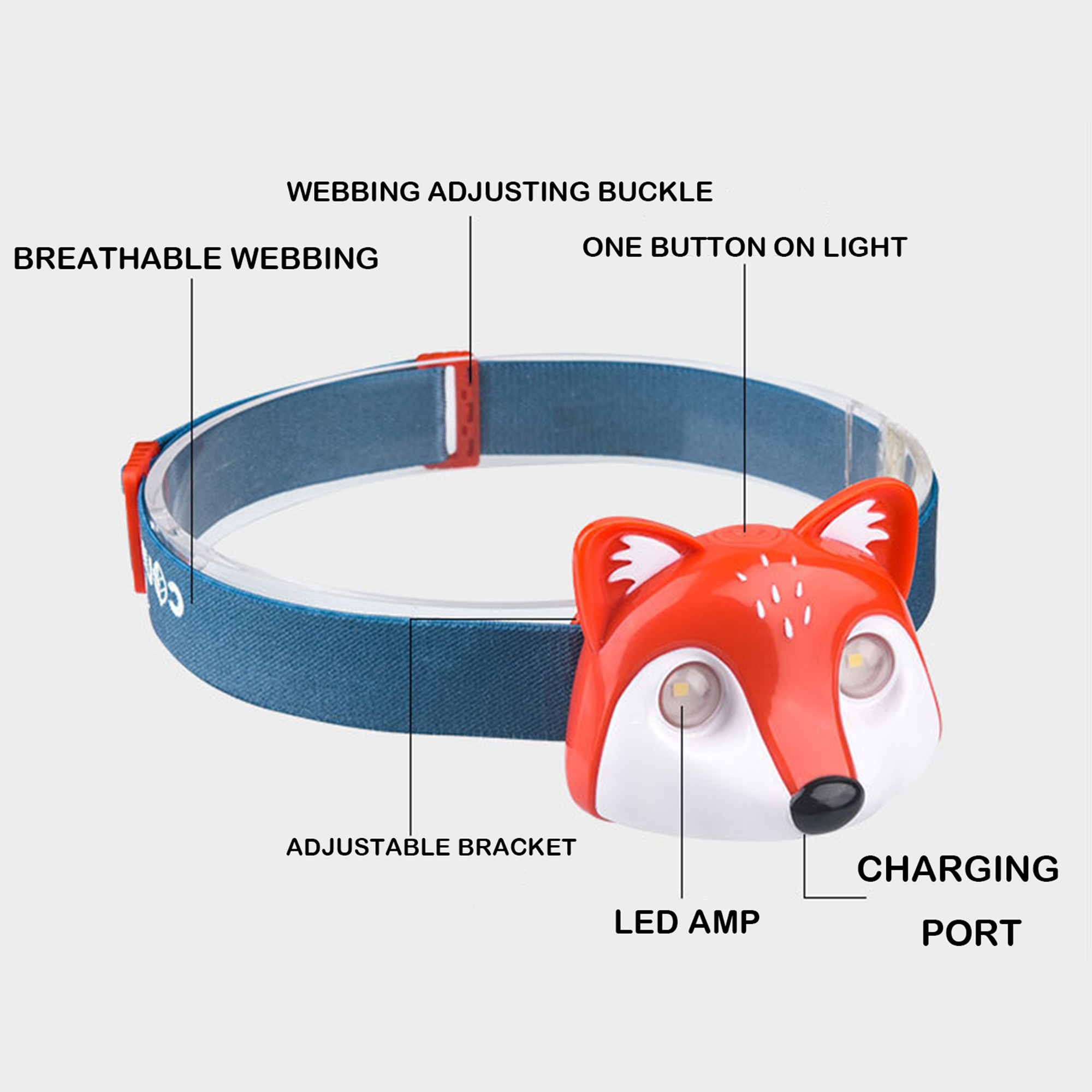 Adjustable Animal Headlamp for Kids - LED Light 1