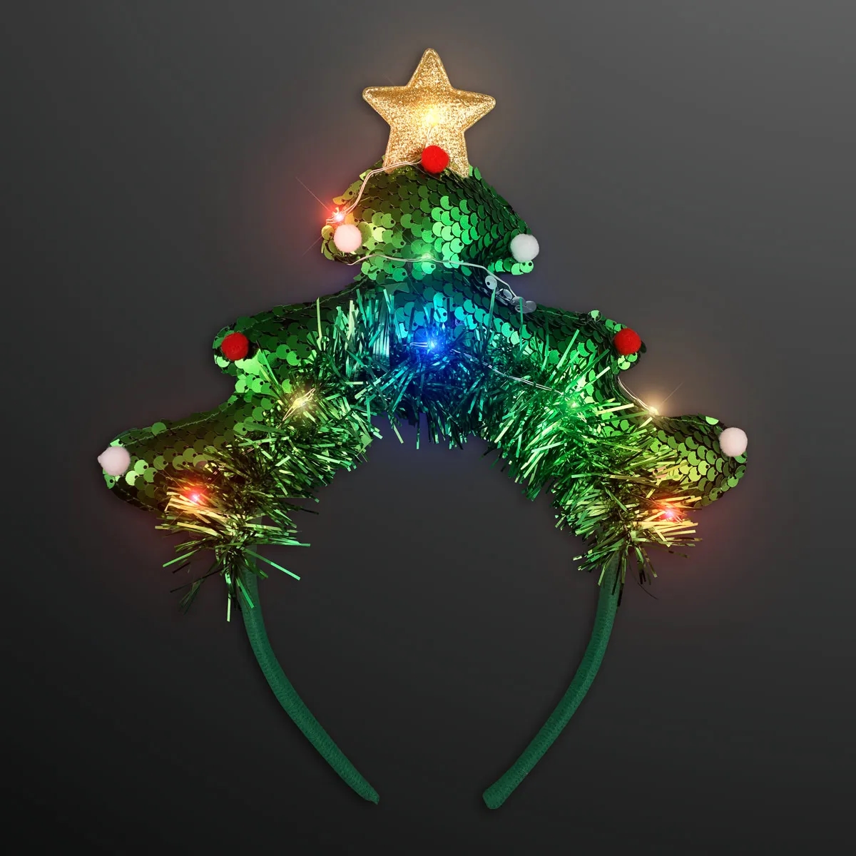 LED Christmas Tree Fun Headband 2