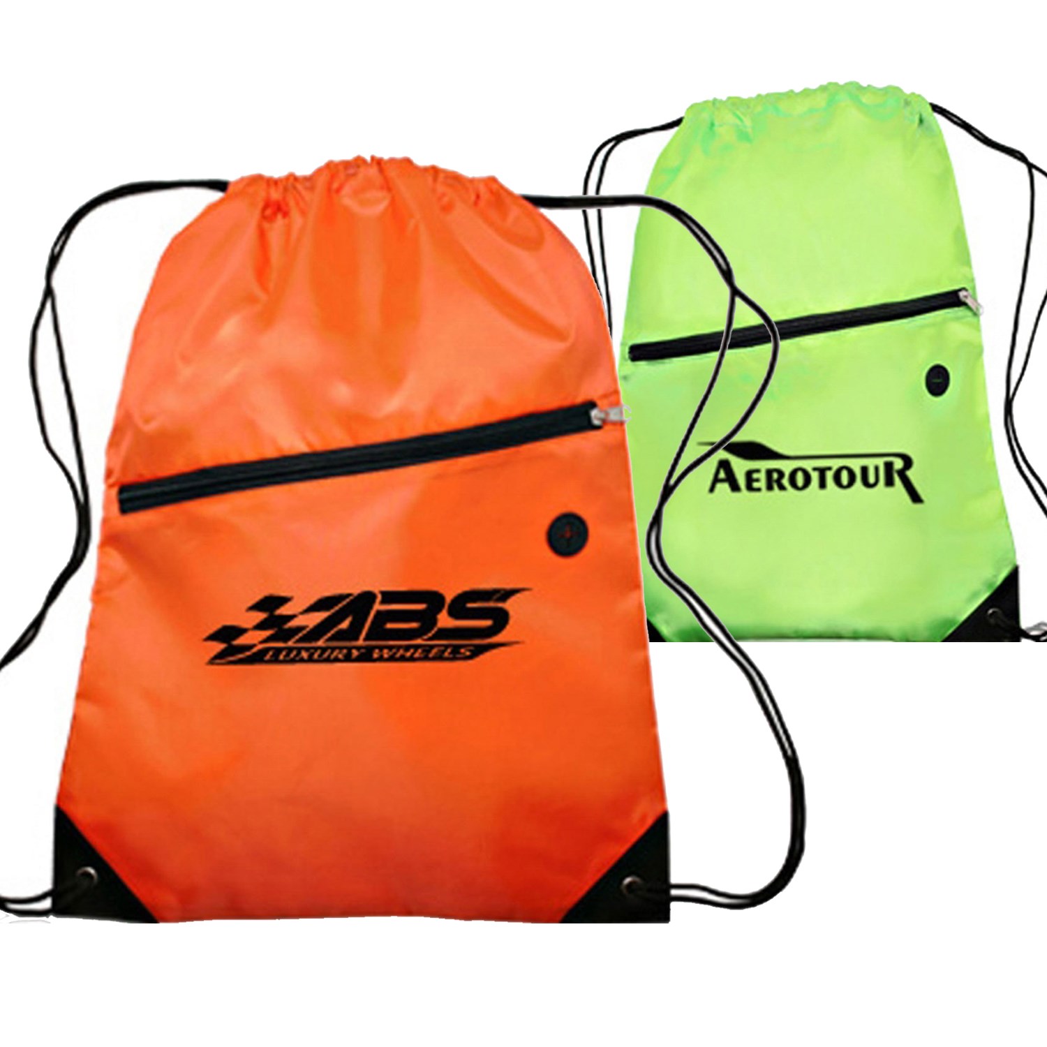 Drawstring Sports Bag with Front Zipper Pocket & Earphone Slot 3