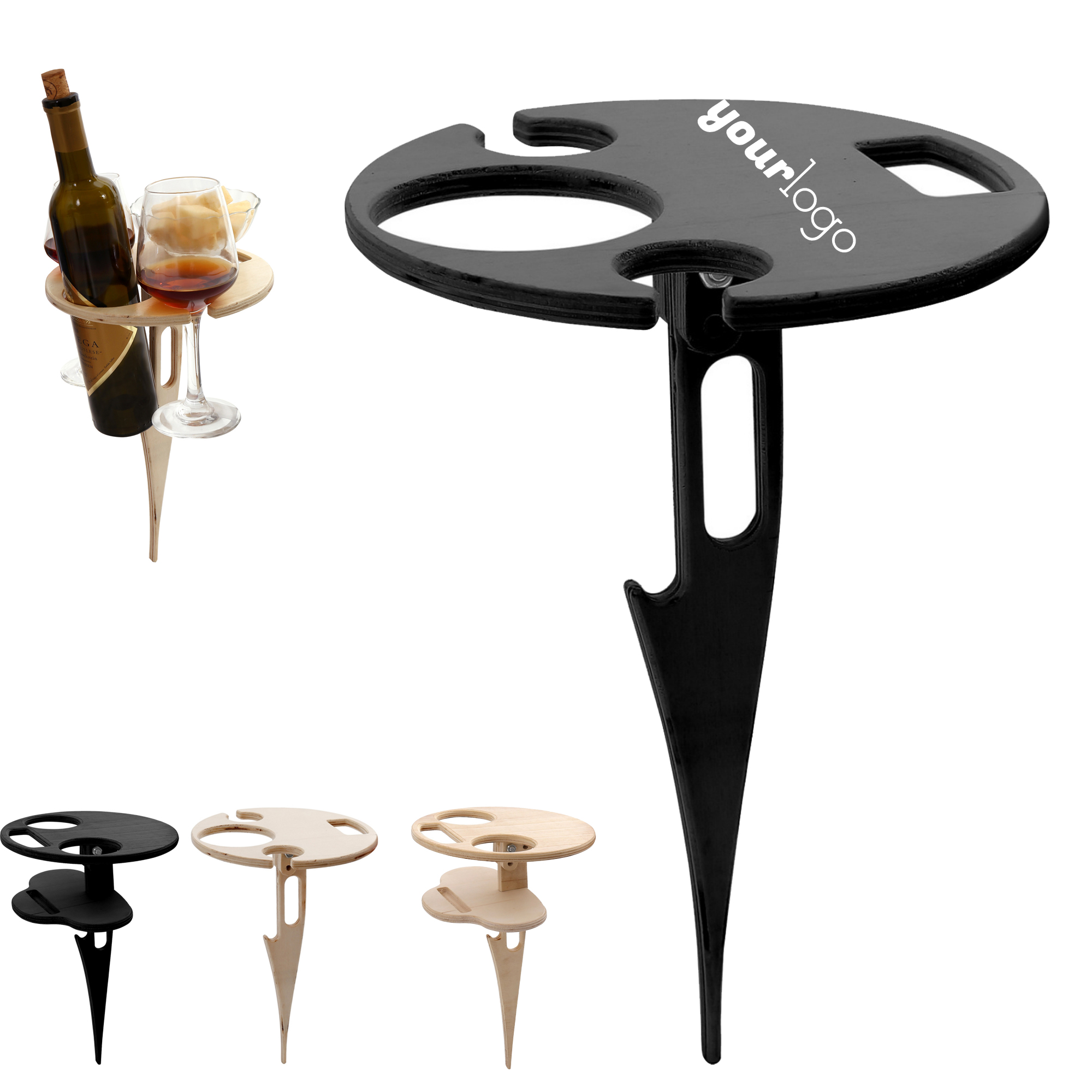 Camping & Garden Wooden Drink Holder 4