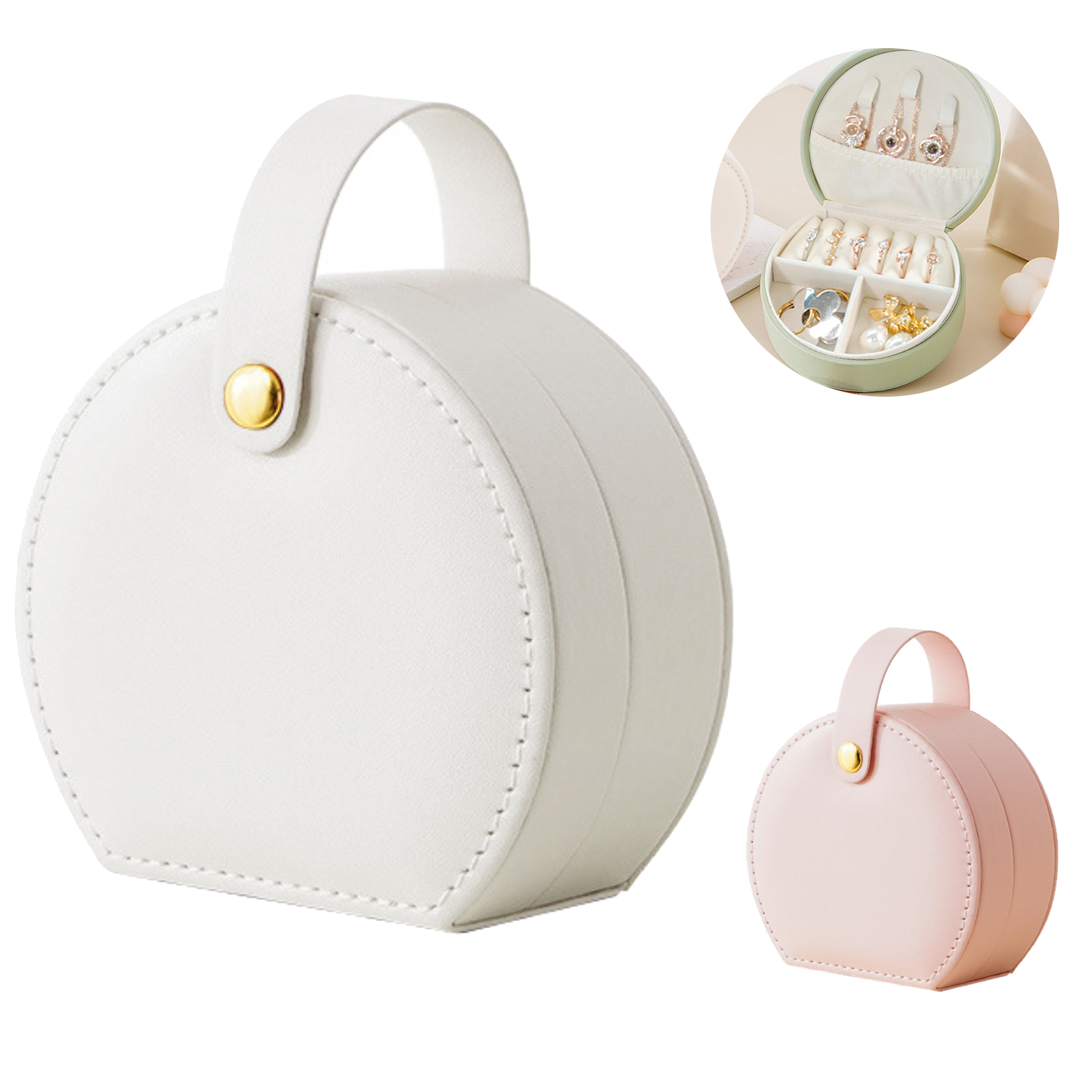 PU Leather Handheld Jewelry Storage Case 3