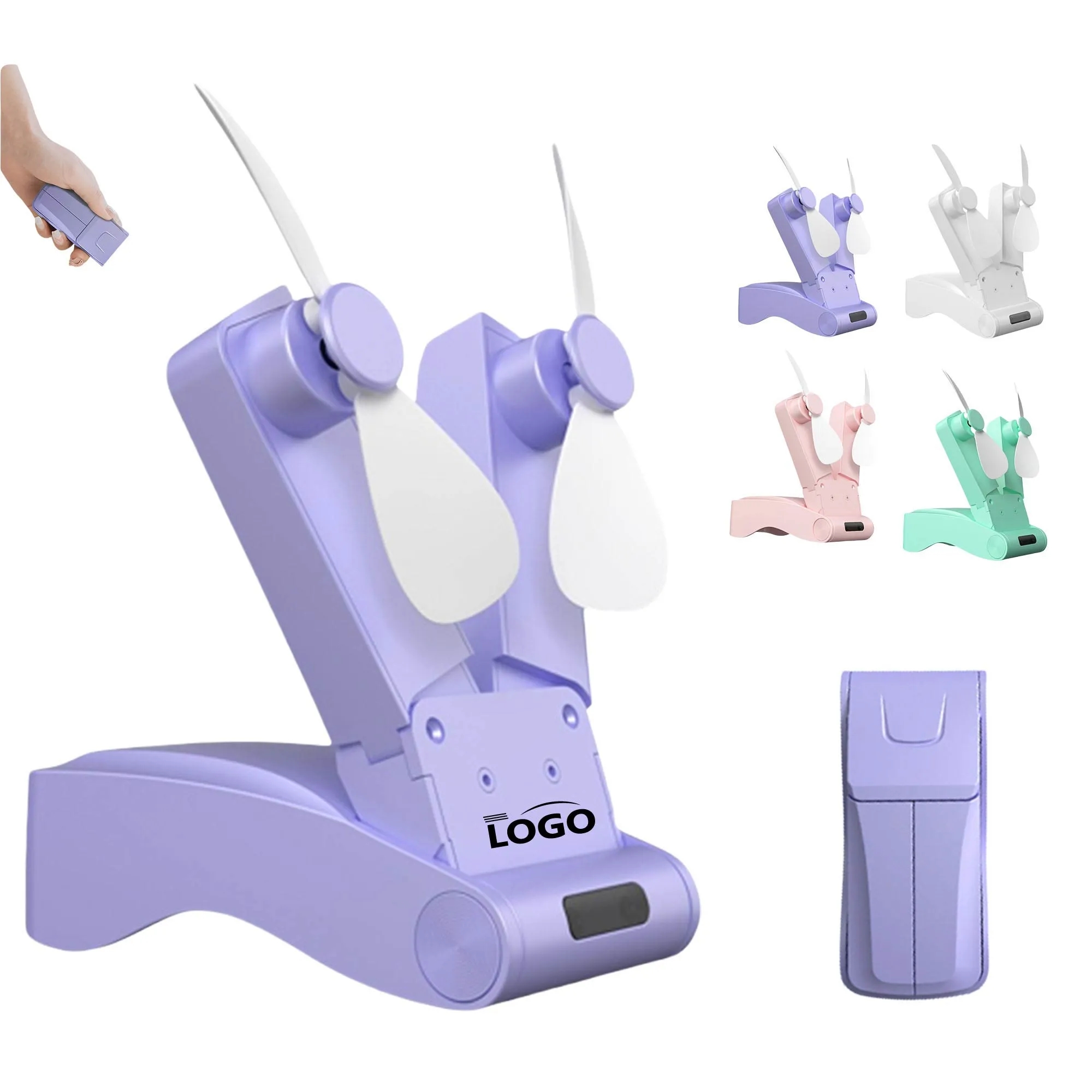 Usb Charging Dual Head Foldable Mini Small Fan 3