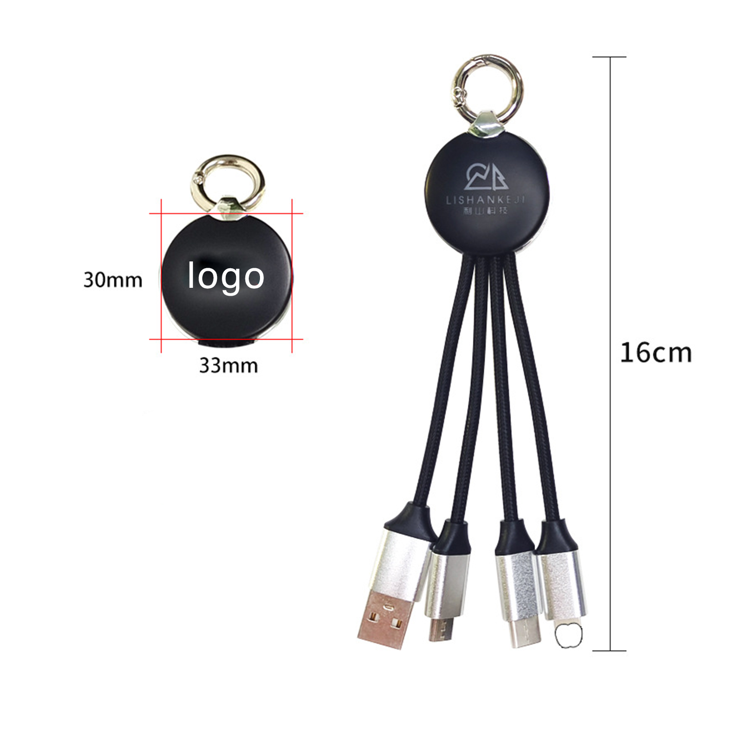 Led Light 3 In 1 Keychain Charging Cable 2