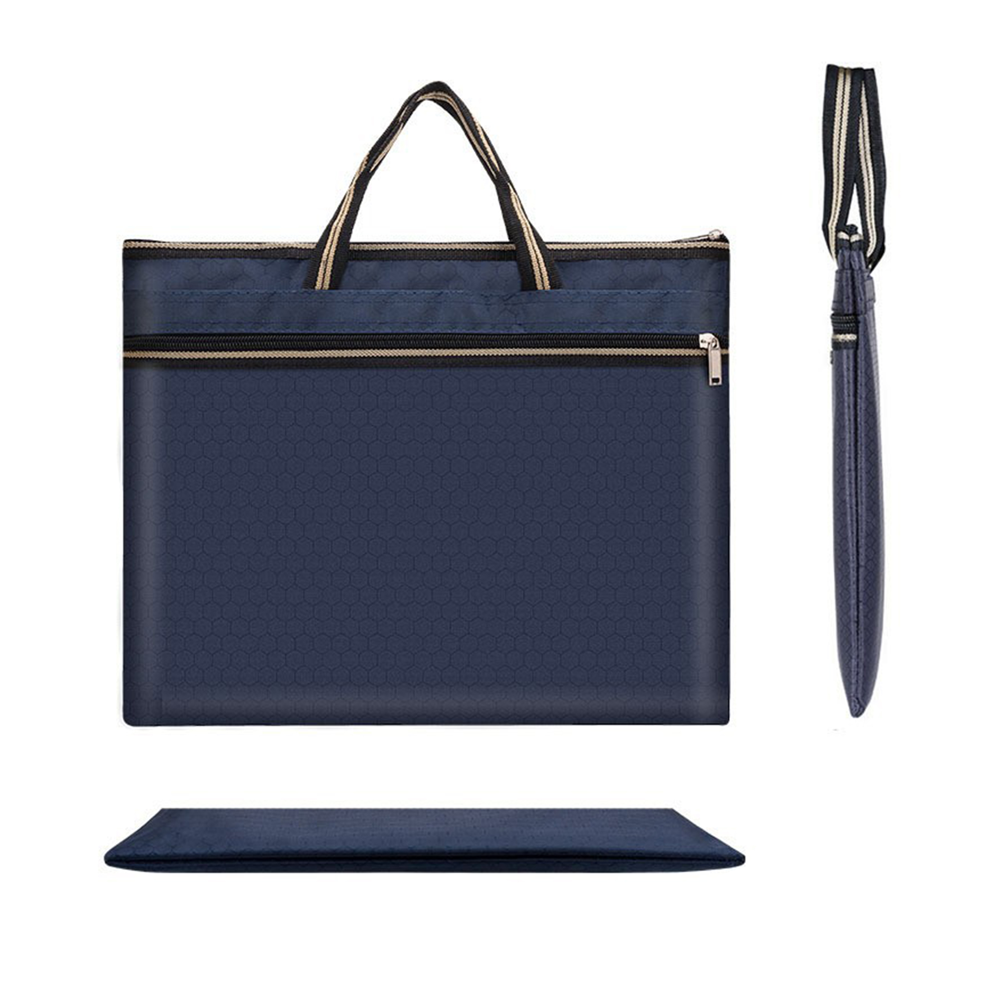 Oxford Cloth Document Briefcase 14 x 12" With Zipper Pocket 2