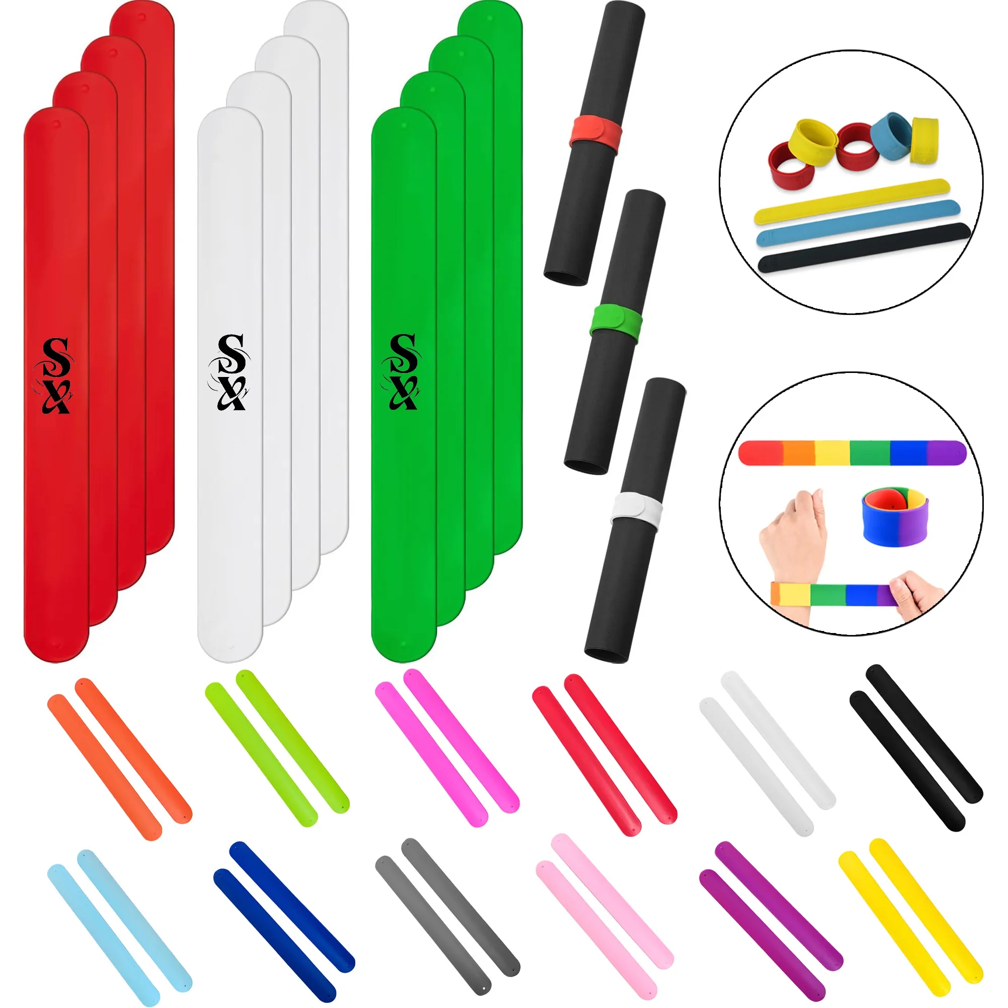 MOQ 20 Silicone Slap Bracelets 3
