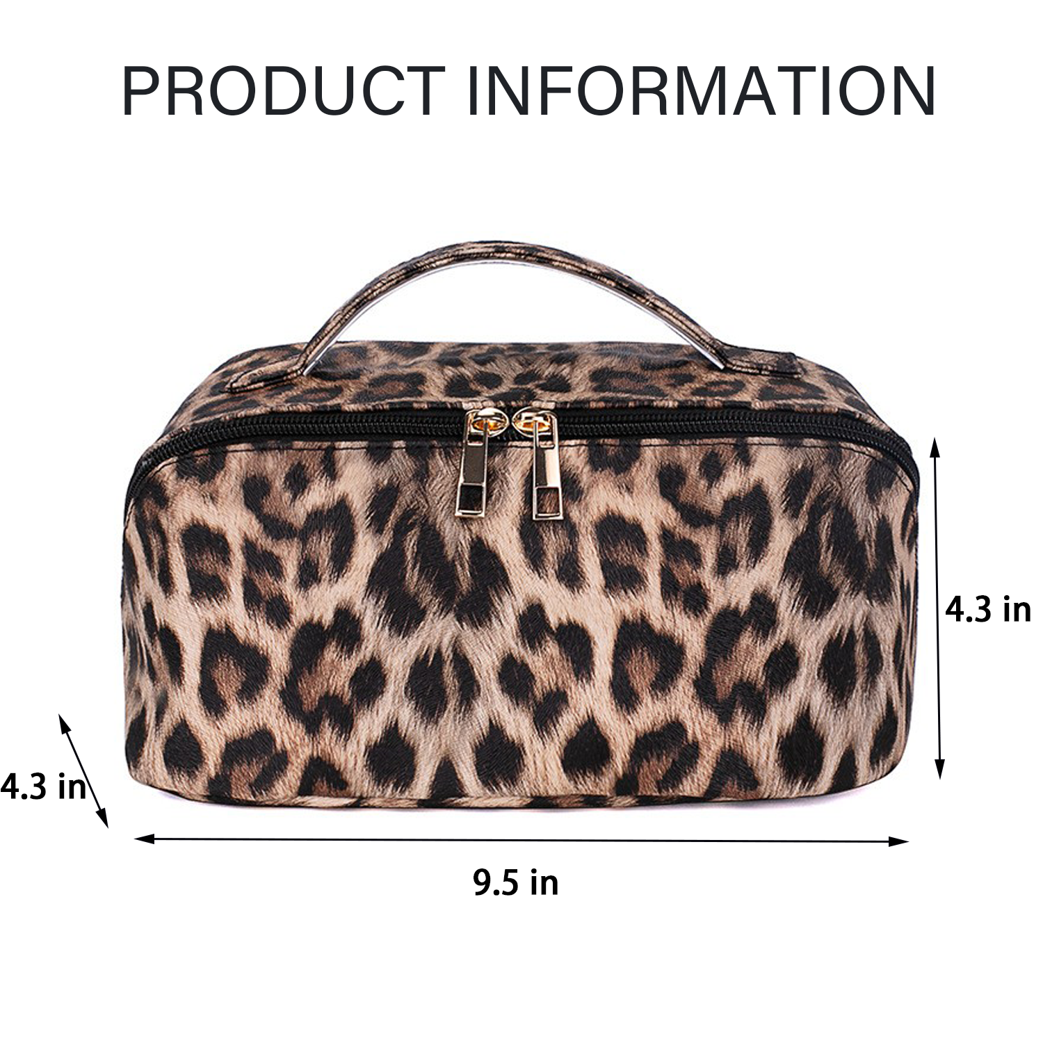 Pu Leather Retro Portable Leopard Storage Cosmetic Bag 6