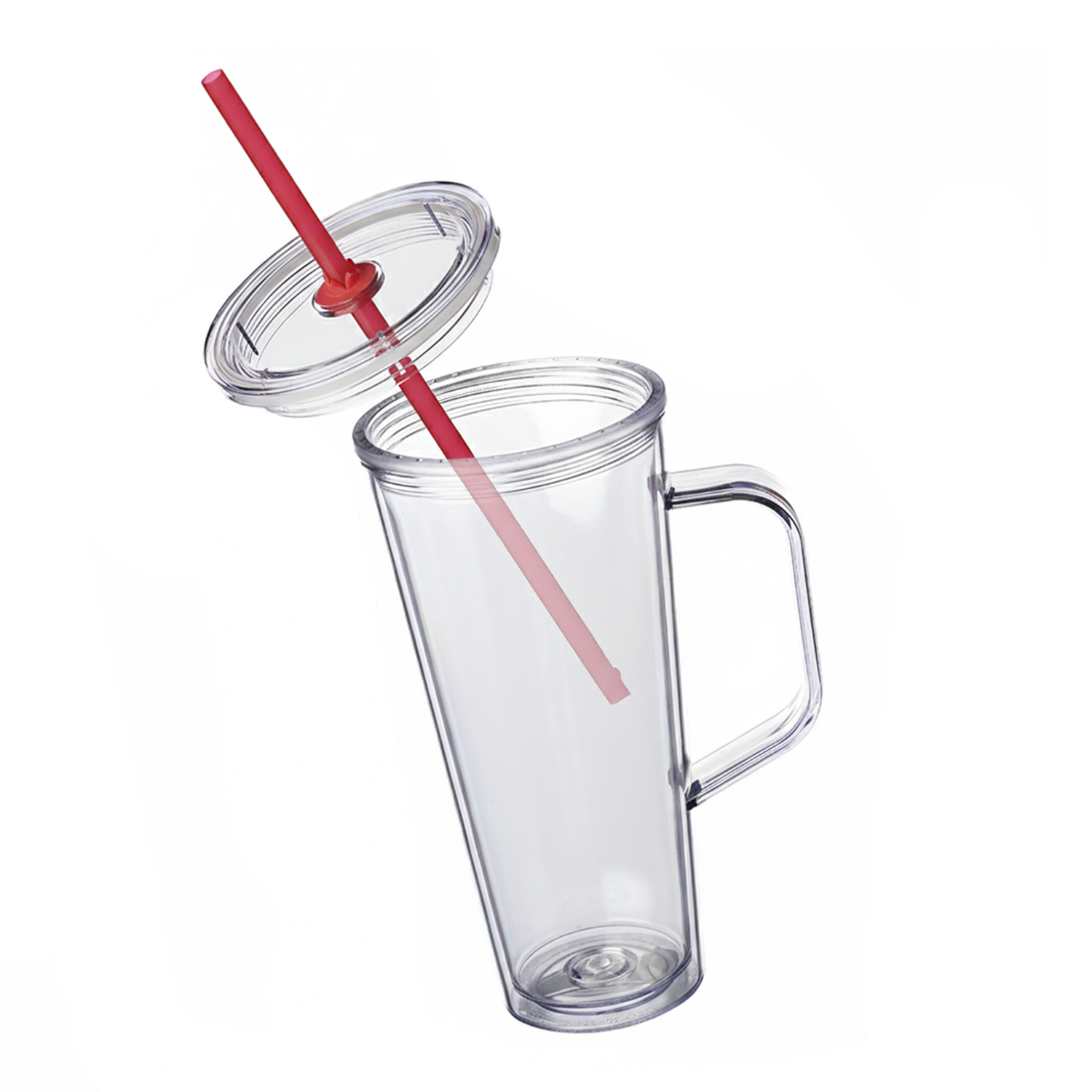 Double Wall Plastic Tumbler with Straw, 24 oz. 10