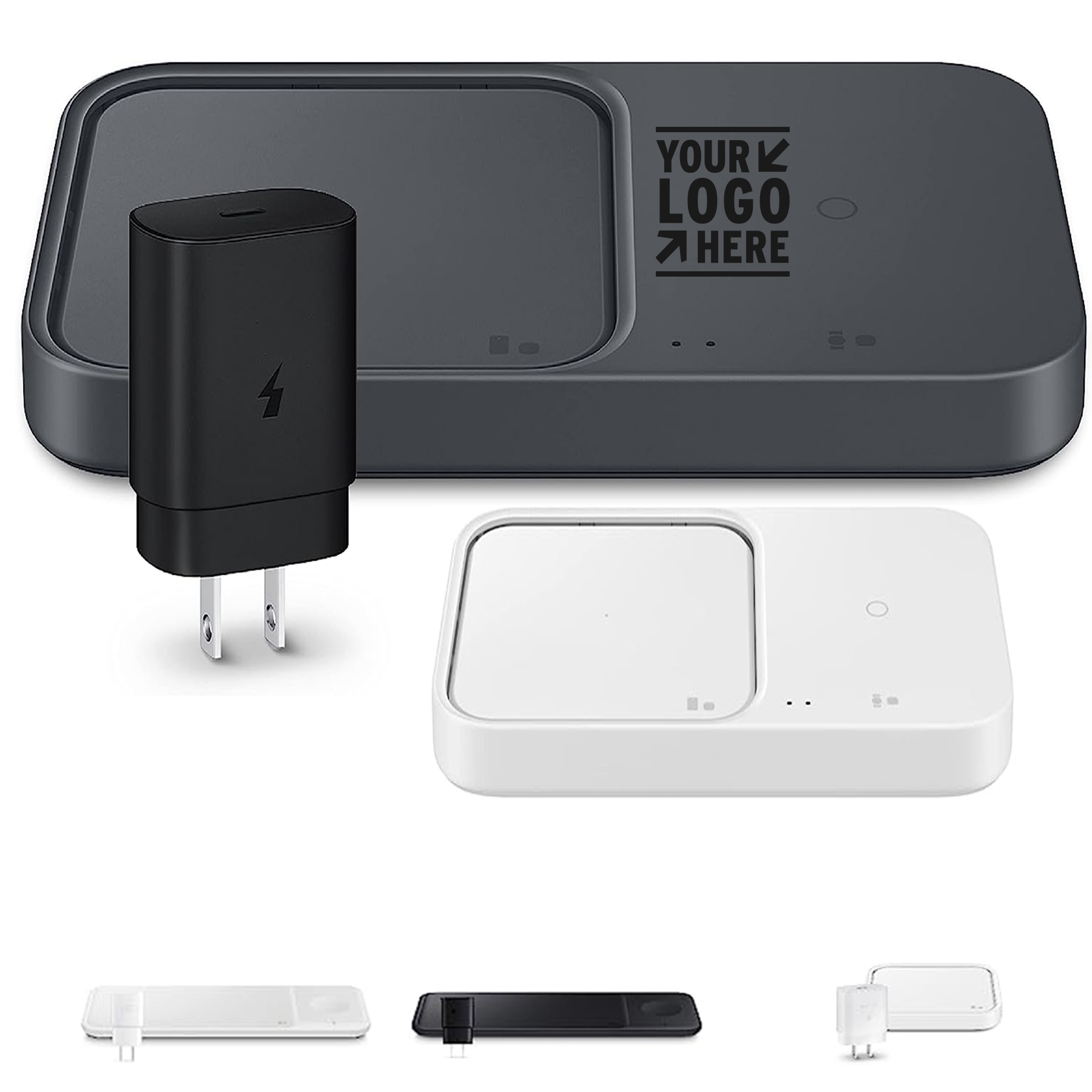 15W 2 Devices at Once Duo w/ USB C Cable Cordless Super Fast Charging Pad Wireless Charger 2