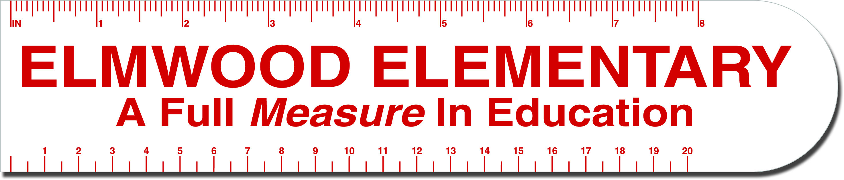8" Plastic Ruler w/ Round End (Spot Color) 4