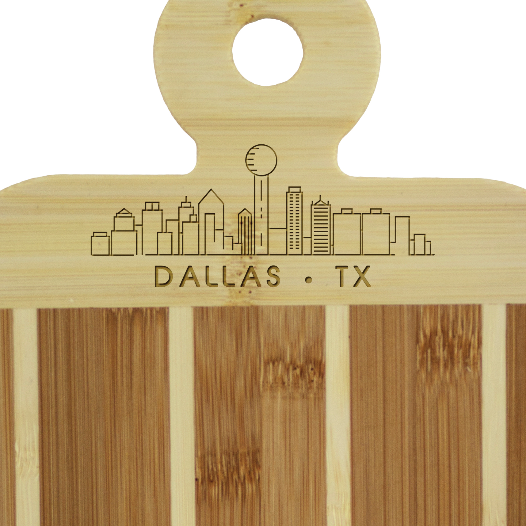 Striped Paddle City Skyline Board - Dallas 3