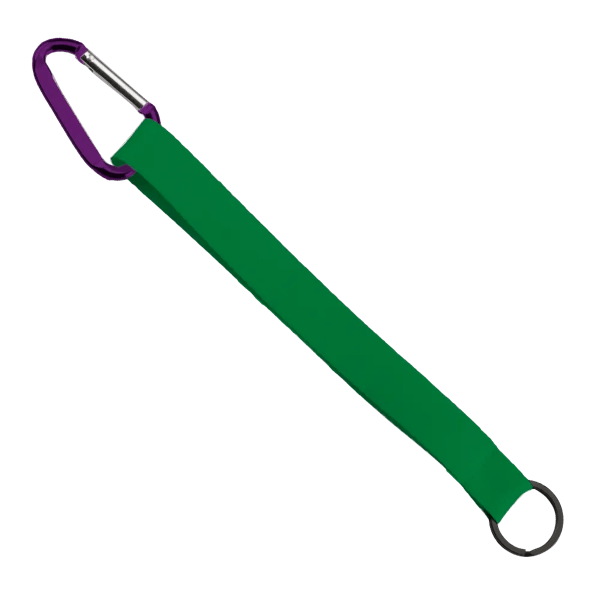 3/4" Sewn Polyester Keychain with Metal Split-Ring and Carabiner 169