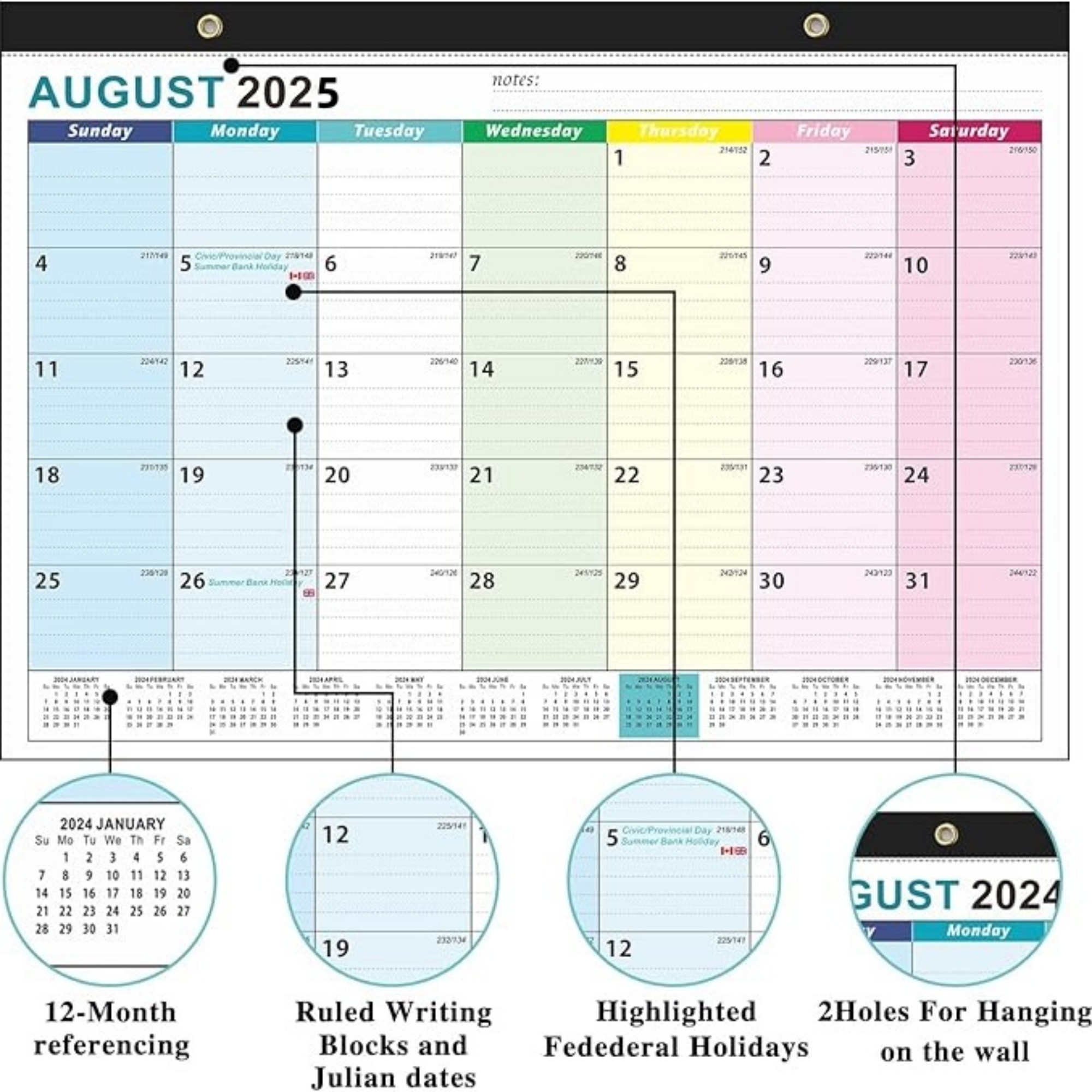 18 Months 17"*12" Wall Calendar From Jan 2025 To June 2026 4