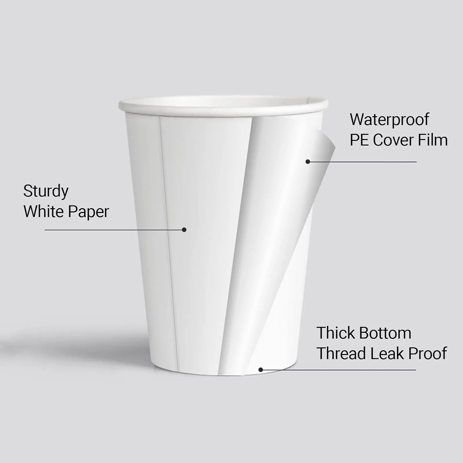 White Disposable Paper Coffee Cup Hot Cold Beverage Drinking 3