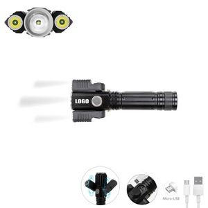 3 Heads Rechargeable Flashlight With Multi Functional Mode 7