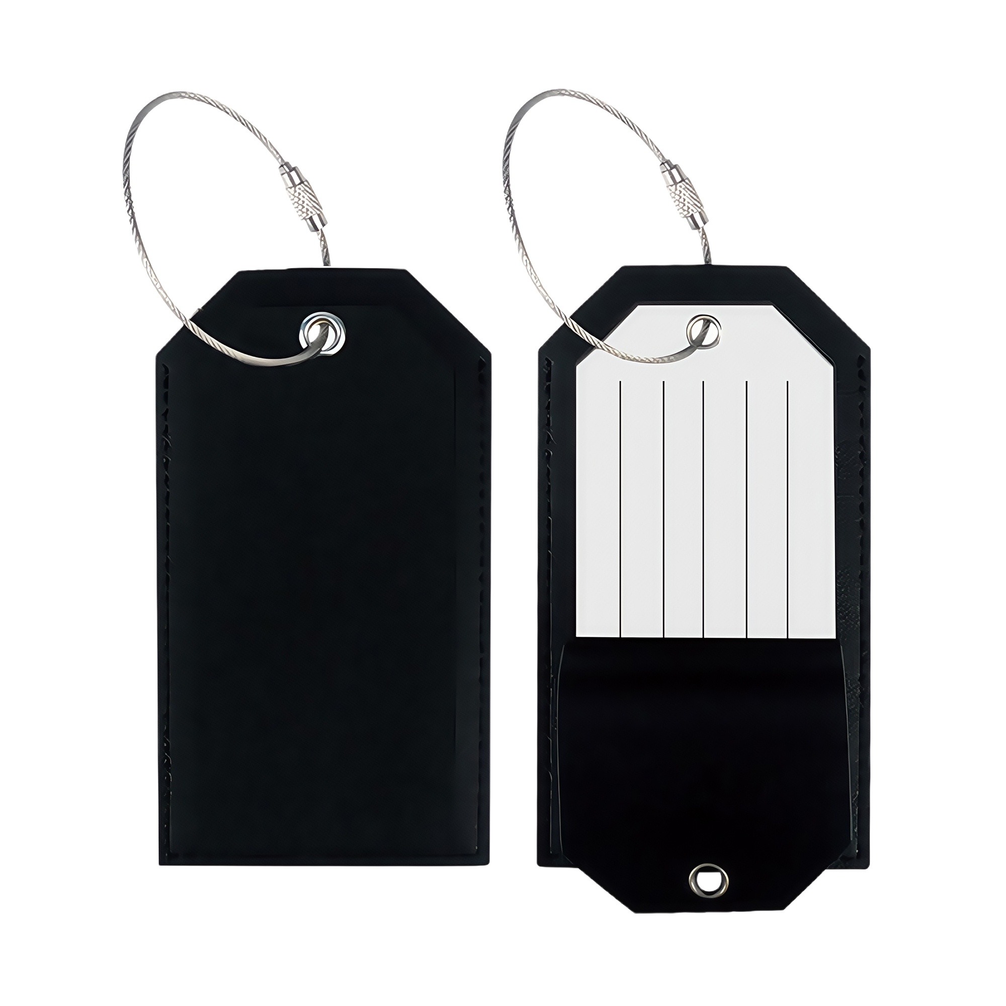 Metal Lanyard Leather Luggage Tag 1