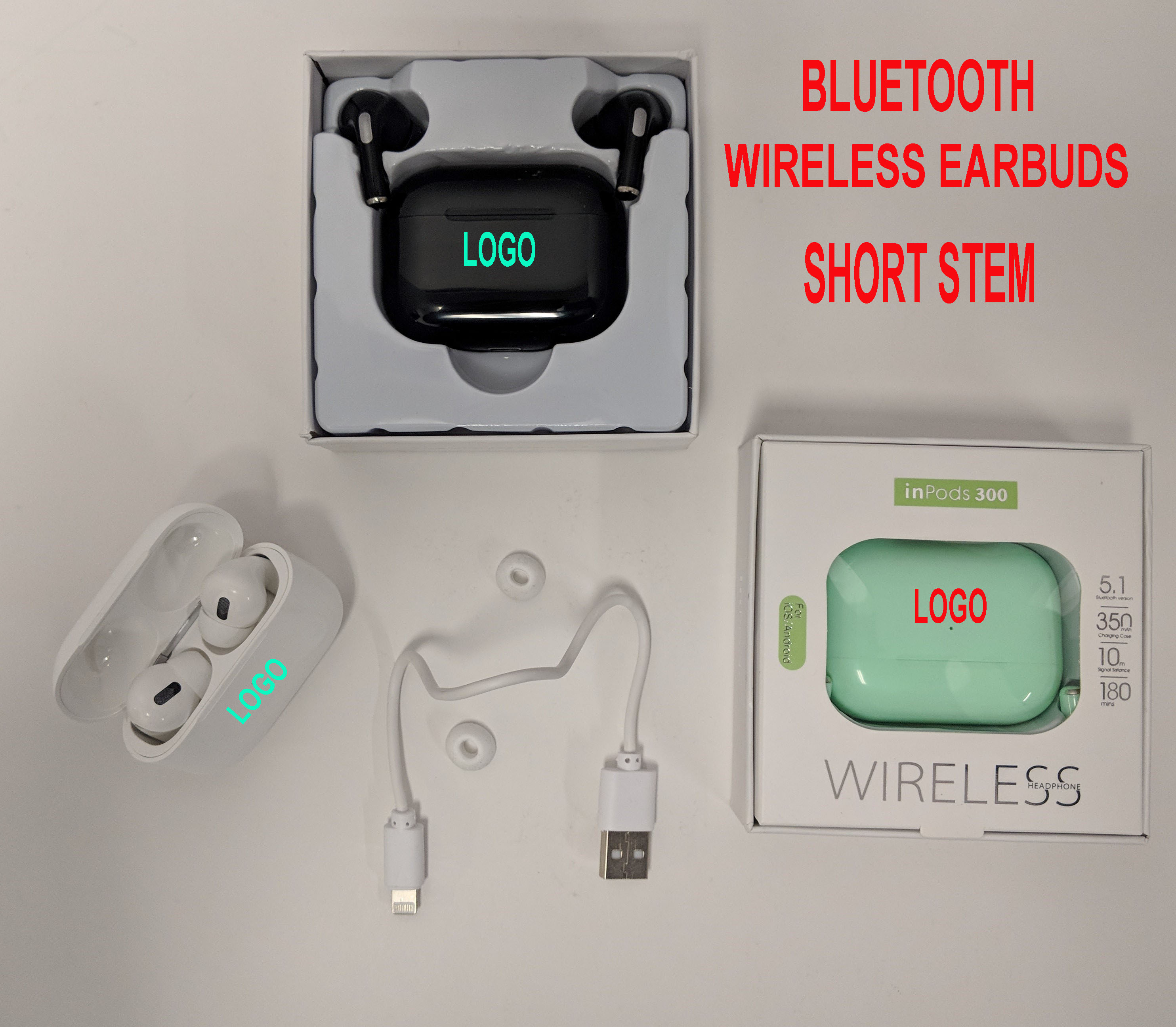 Bluetooth Wireless Earbuds Short Stem 2