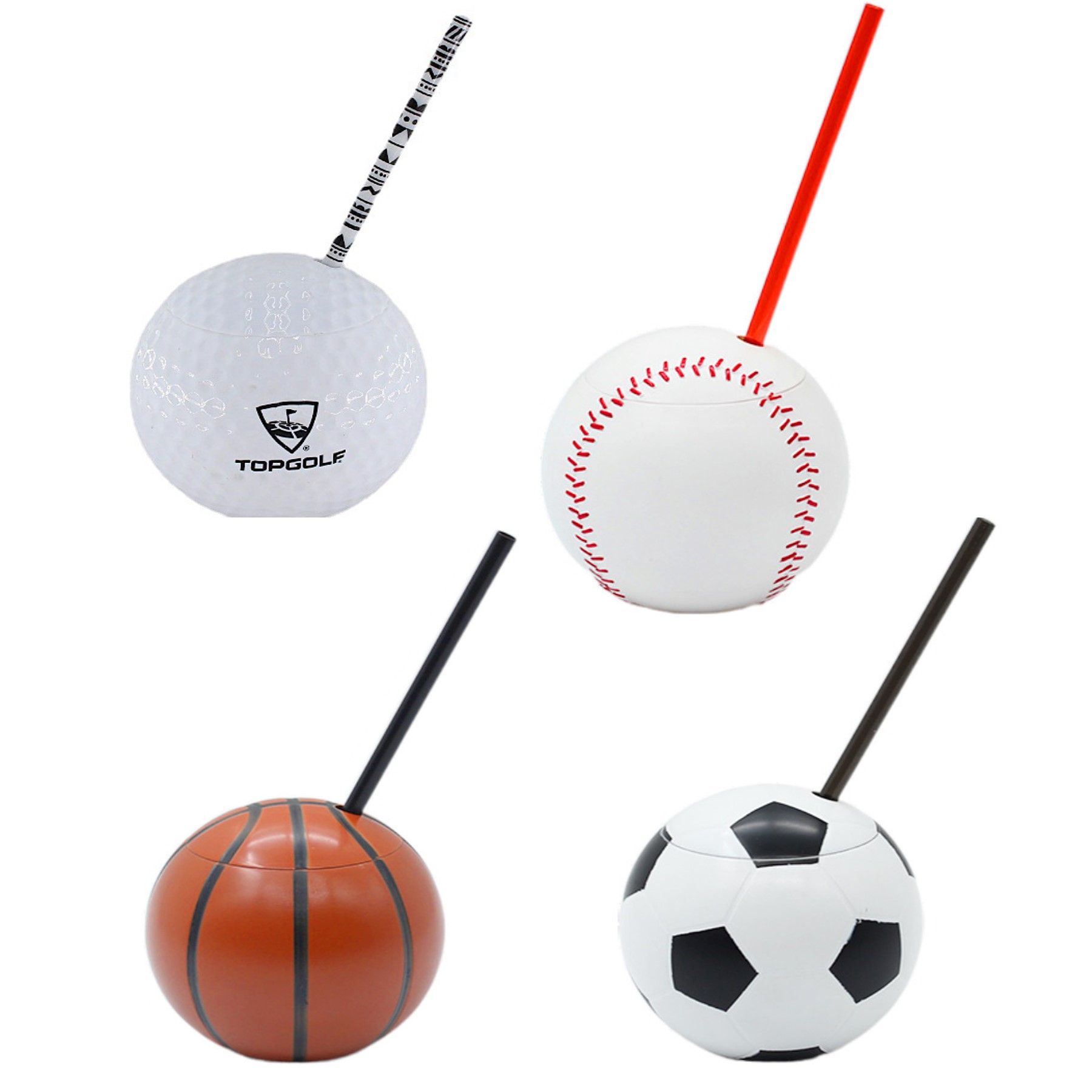 Round Sport Soccer Straw Cup (direct import) 5