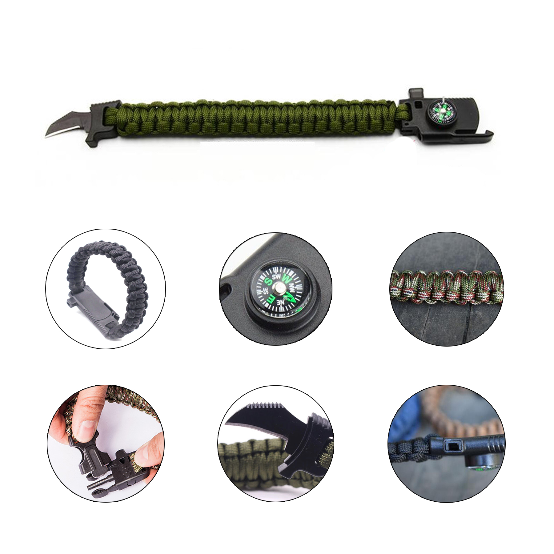 Multifunction 5-in-1 Outdoor Paracord Survival Bracelet 3