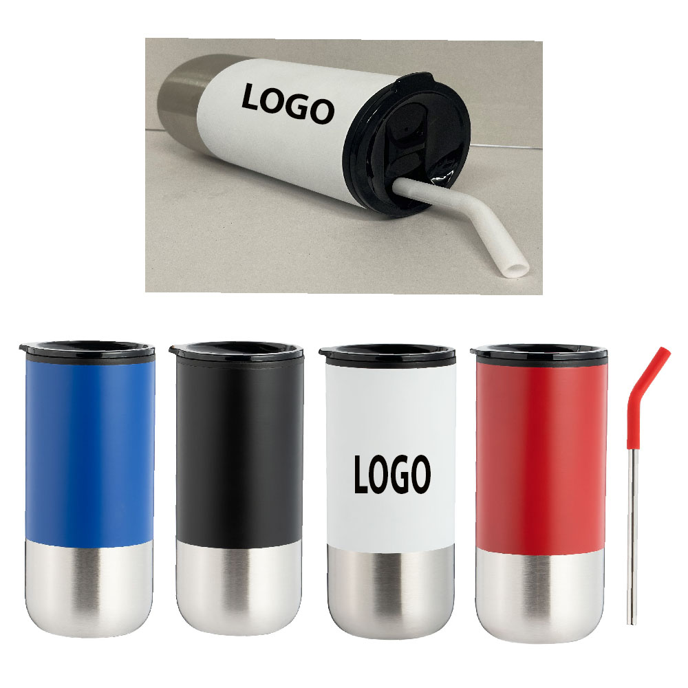 16 oz. Double WallStainless Steel Straw Tumbler. 2