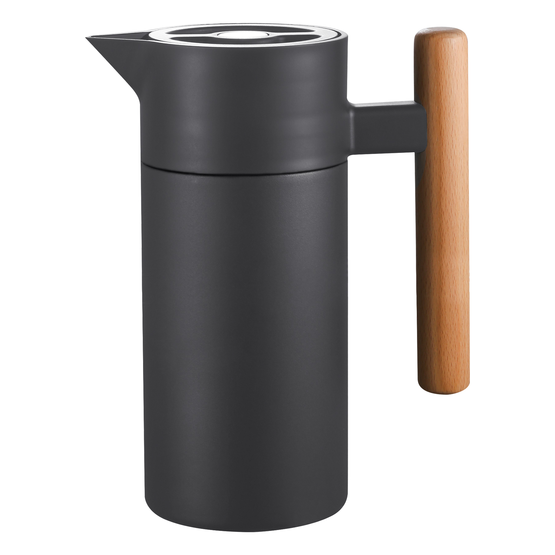 304 Stainless Steel Insulated Kettle With Wooden Handle 2