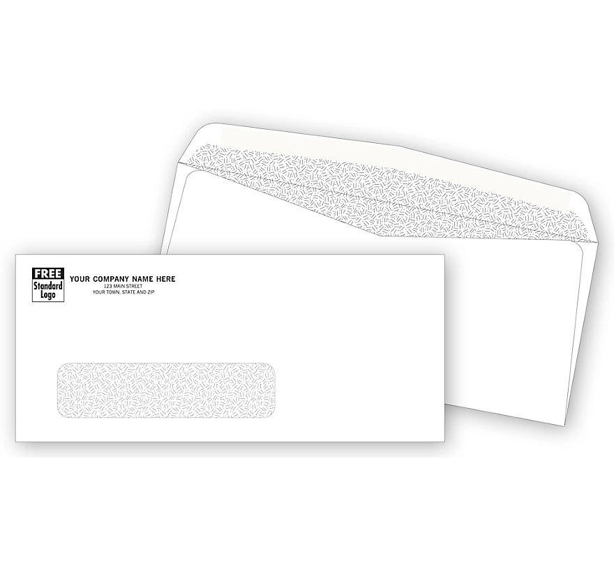Envelopes, Number 9 confidential, single window, white 1
