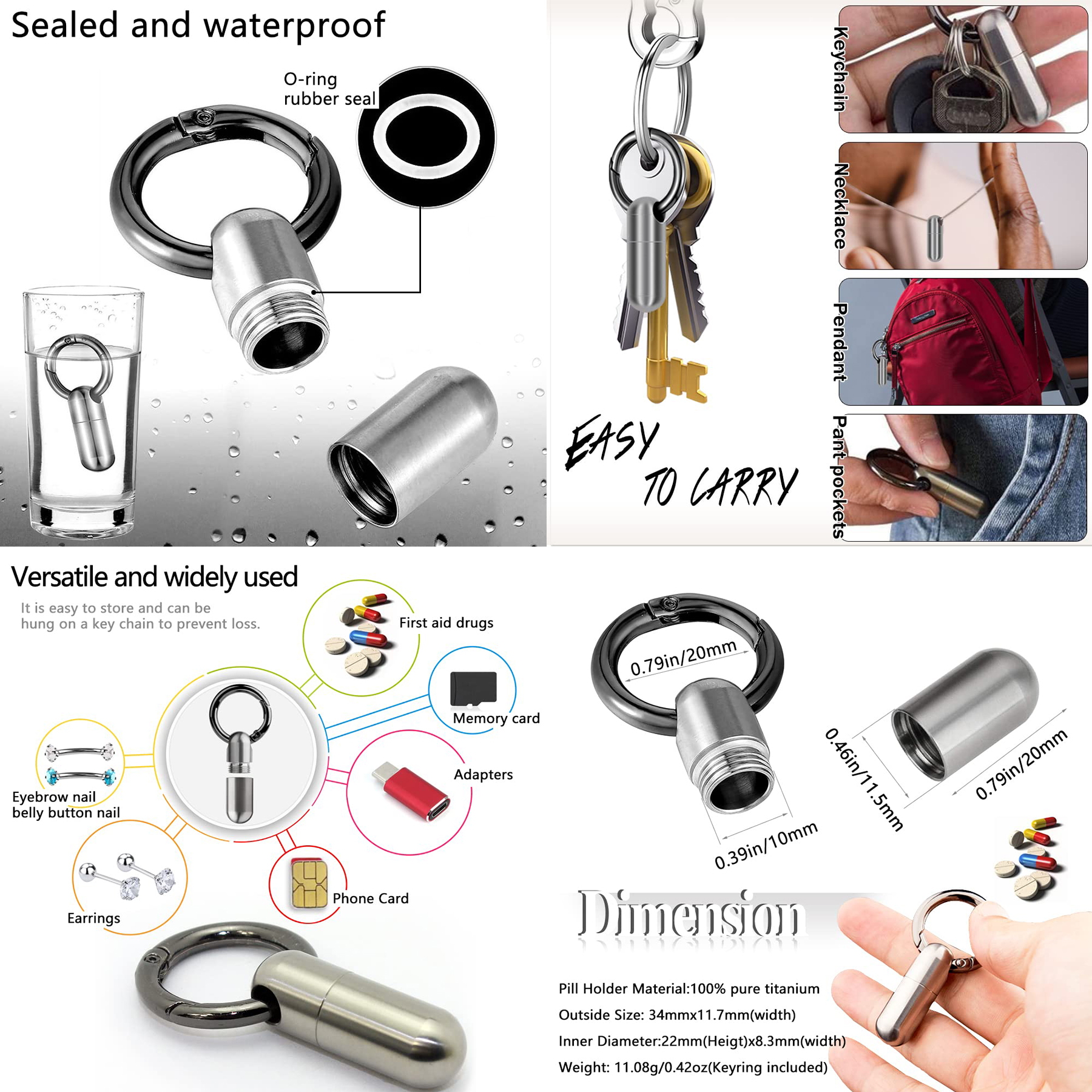 Keychain Pill Holder 3
