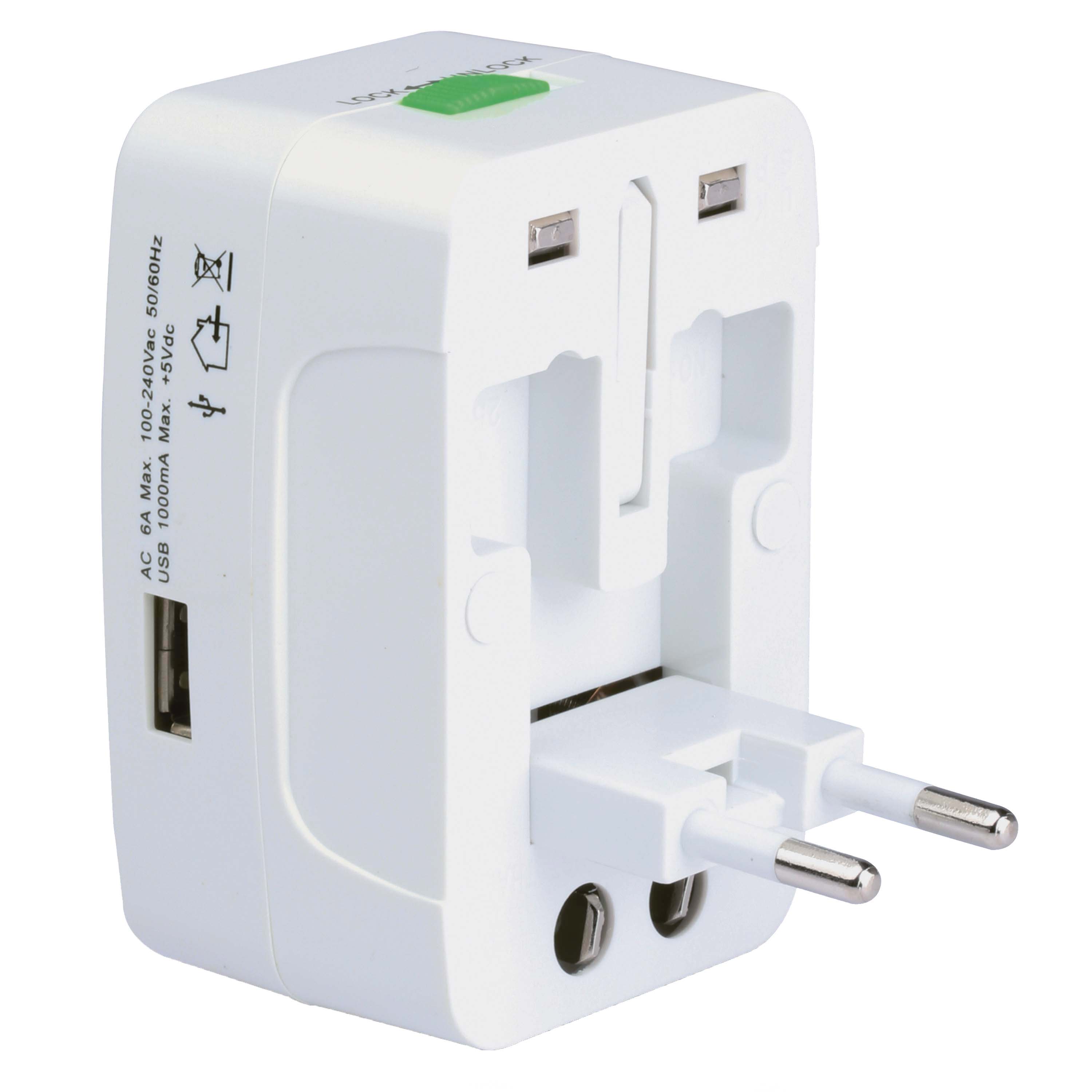 Universal Travel Adapter w/USB Port 6