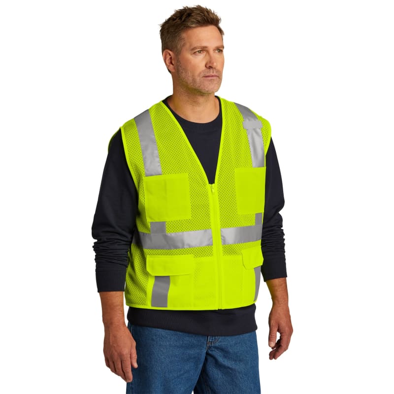 CornerStone ANSI 107 Class 2 Mesh Six-Pocket Zippered Vest. 6