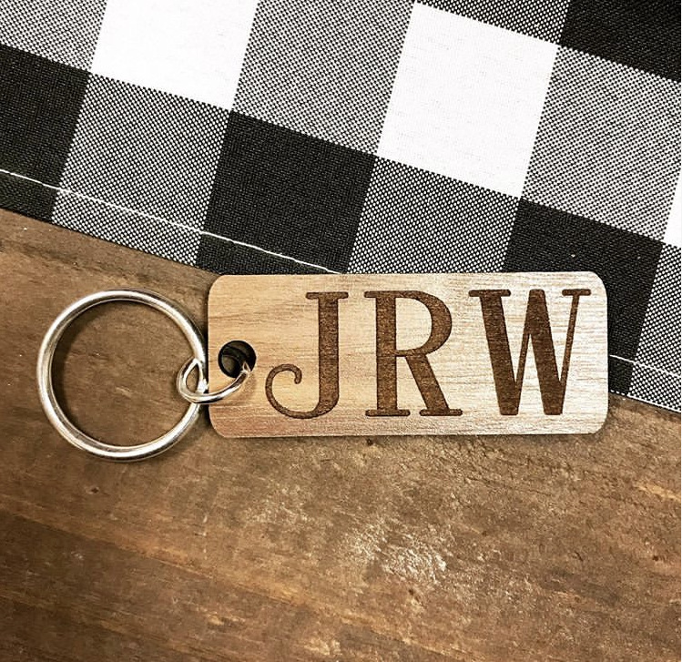 Wooden Sign Custom Leather Lettering Vintage Key Chain / Hook 6