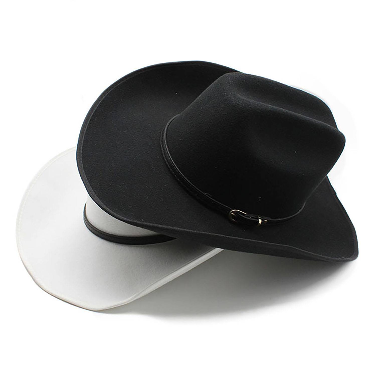 Classic Wool Cowboy Hat with Metallic Buckle 12