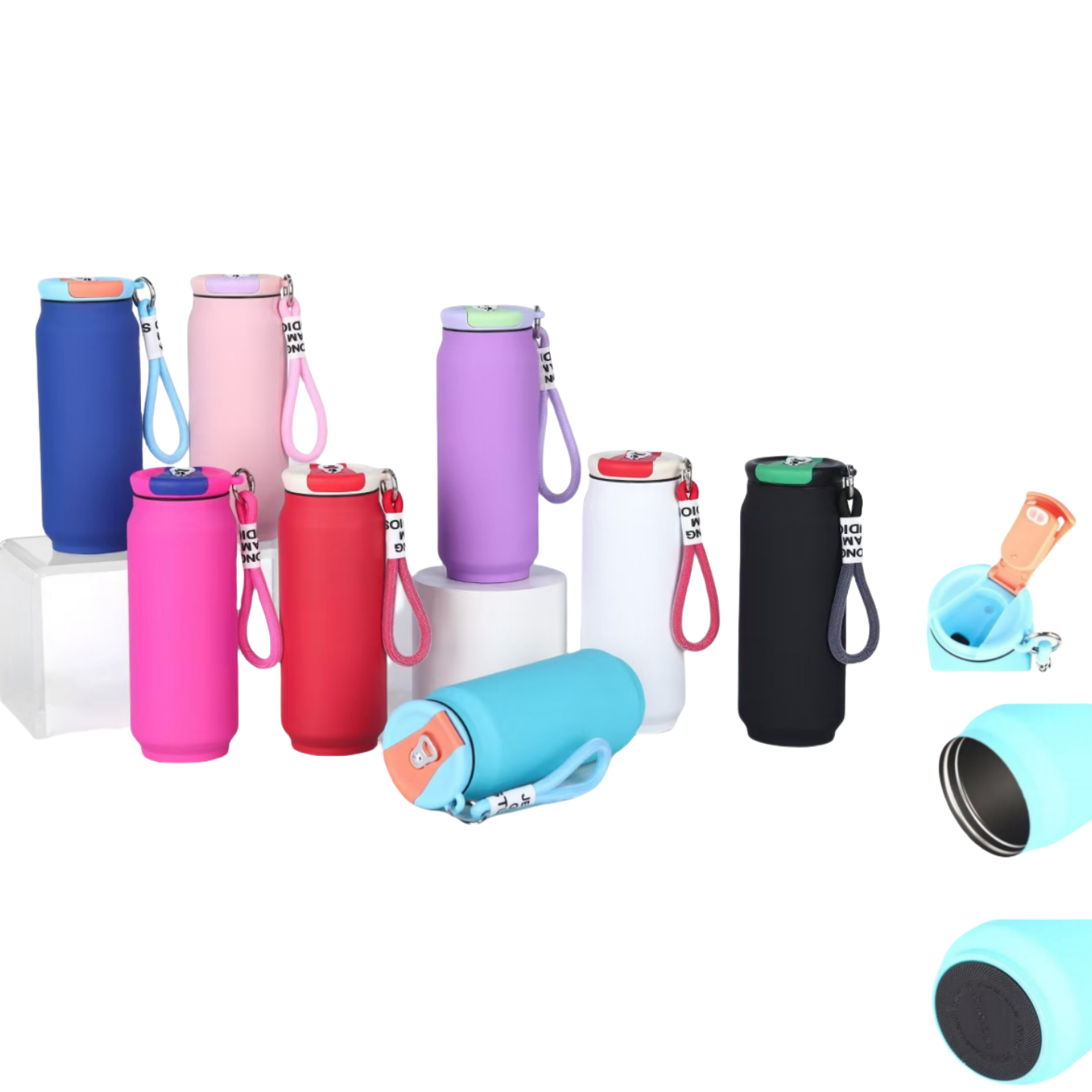 2026 Drink Can Style 17oz Insulated Water Bottle For Sport & Travel & Outdoor With Handle Strap 12