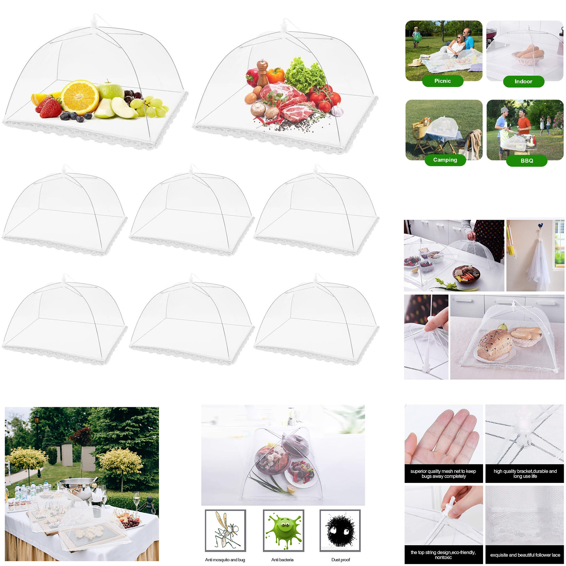 Pop-Up Outside Picnic Mesh Food Covers 2