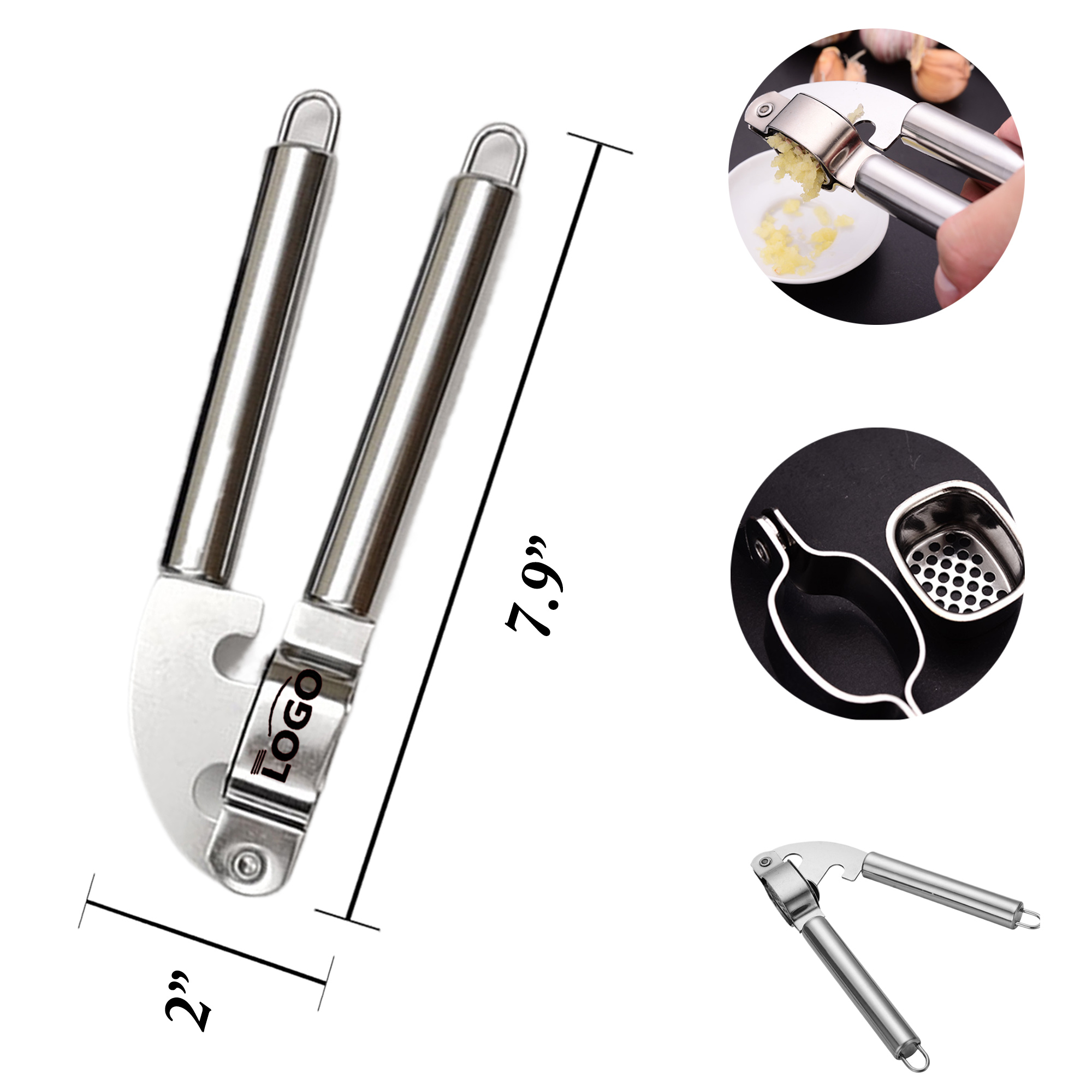 MOQ100 Stainless Garlic Press And Peeler Combo 1