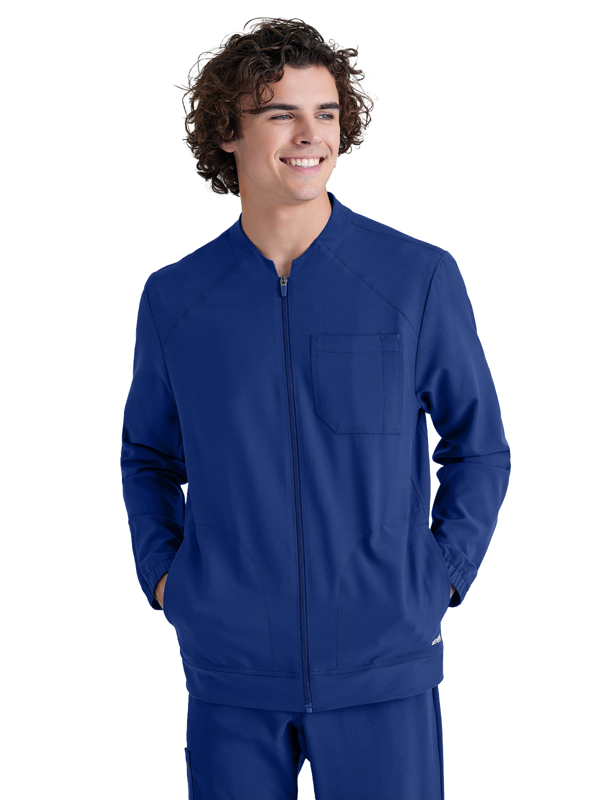 Grey's Anatomy Evolve Stretch - Men's Three-Pocket Cycle Warm Up Scrub Jacket 51
