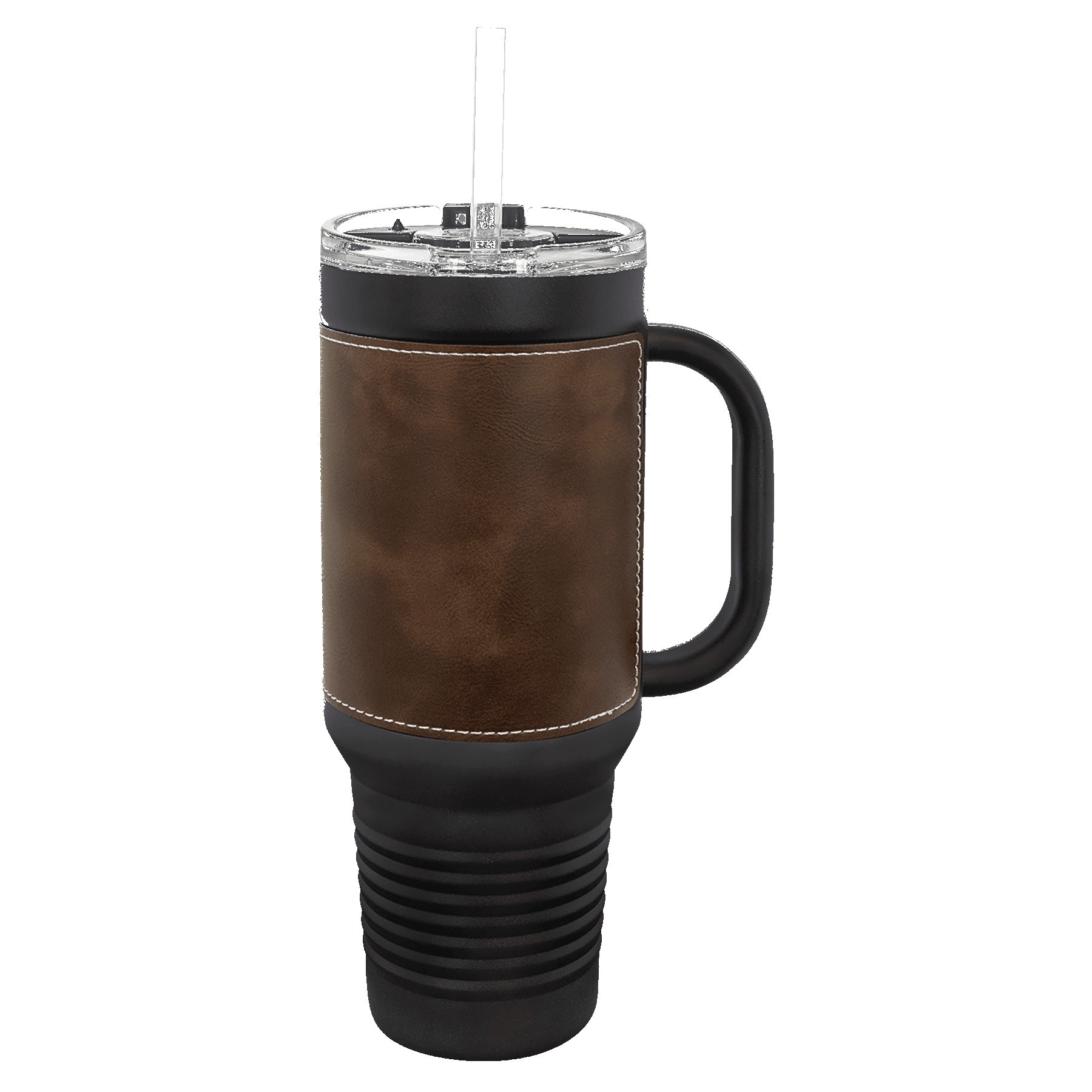 Polar Camel 40oz Black Stainless Steel & Leatherette Travel Mug 4