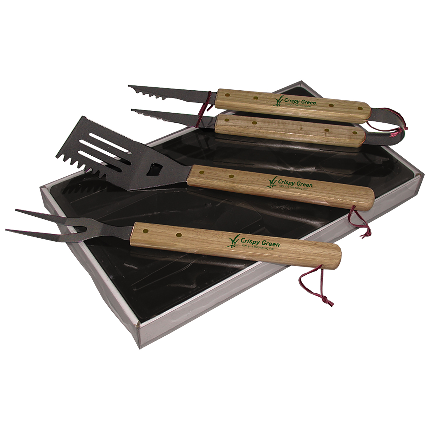 Premium Wood Handle BBQ Set 2